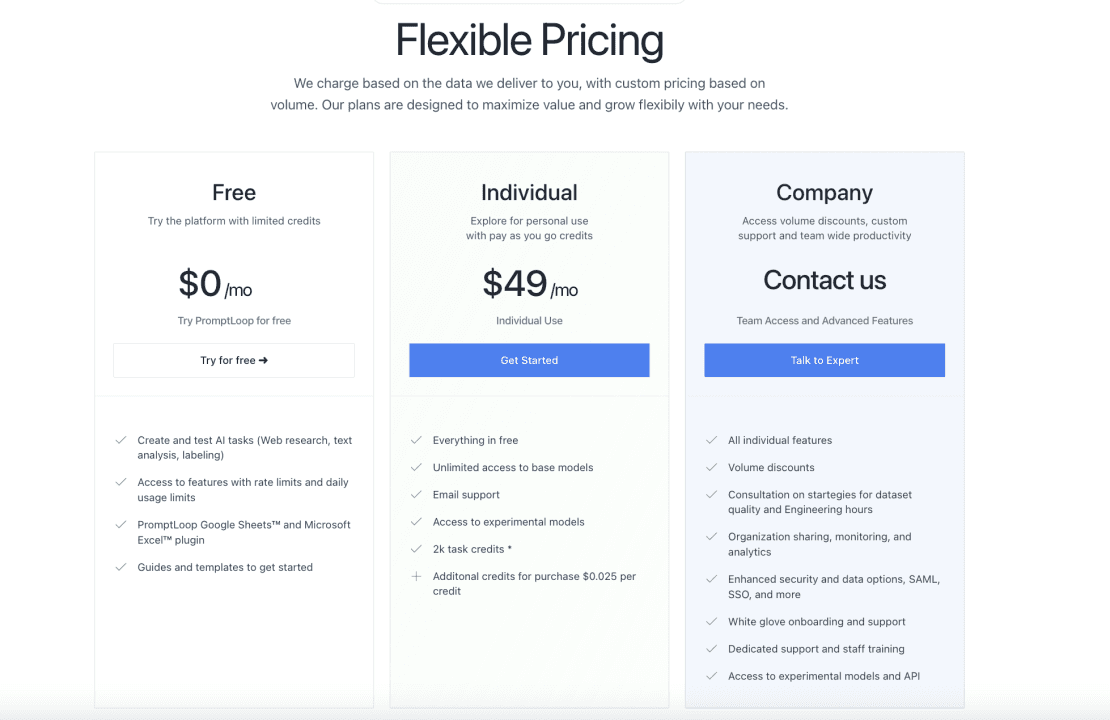 PromptLoop&nbsp;pricing