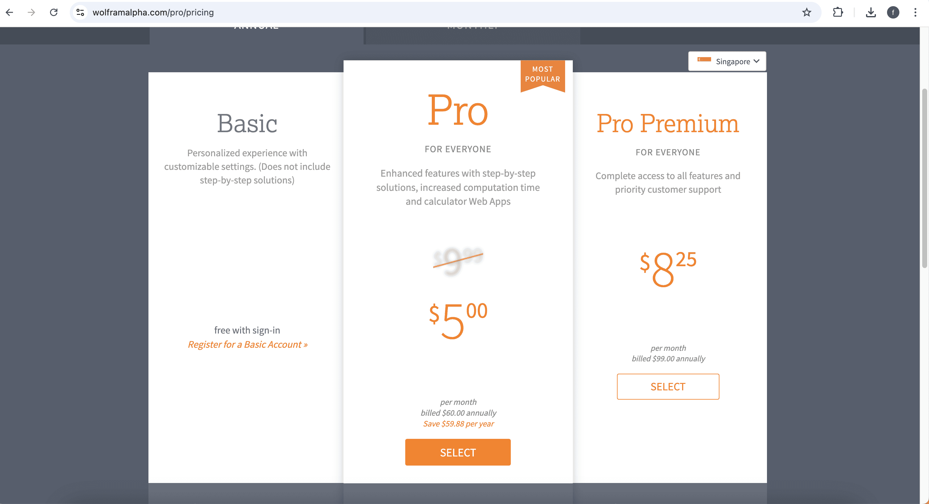 Wolfram Alpha pricing