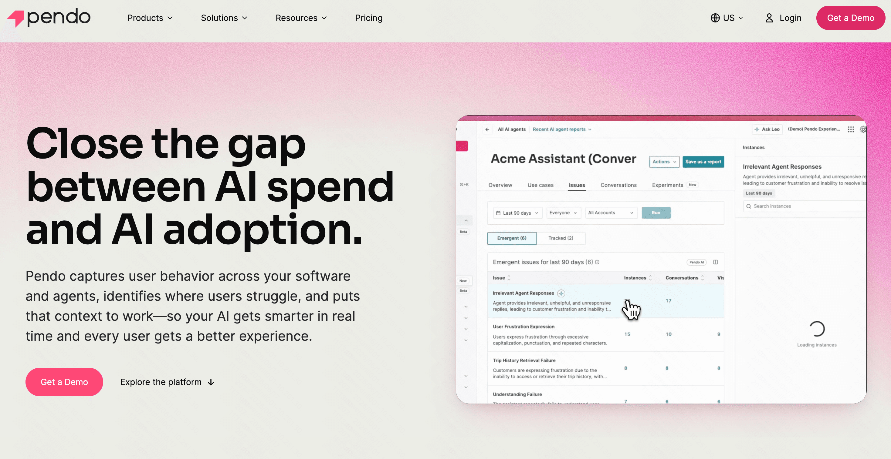 Pendo AI product analytics and in-app guidance platform