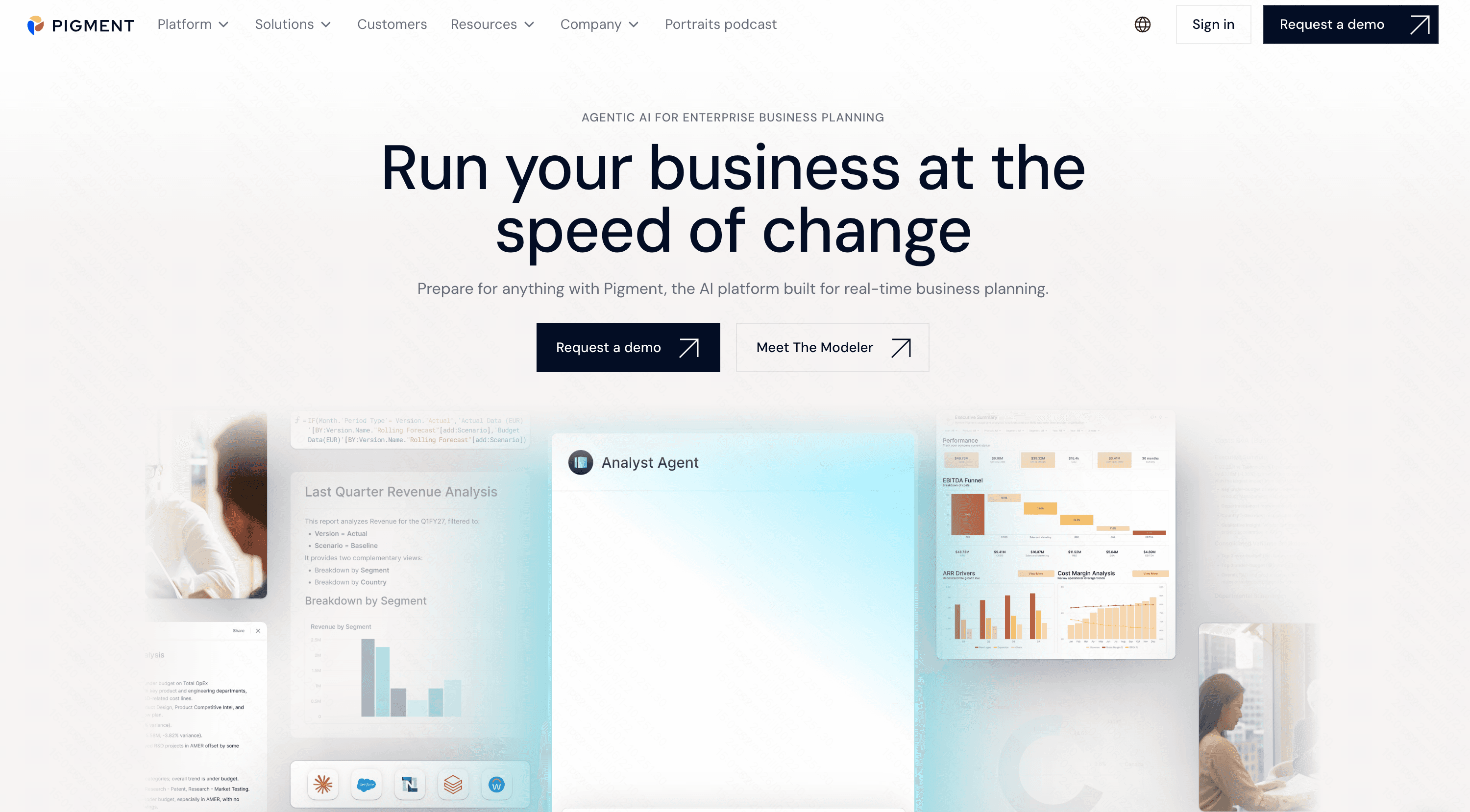 Pigment multidimensional business planning platform