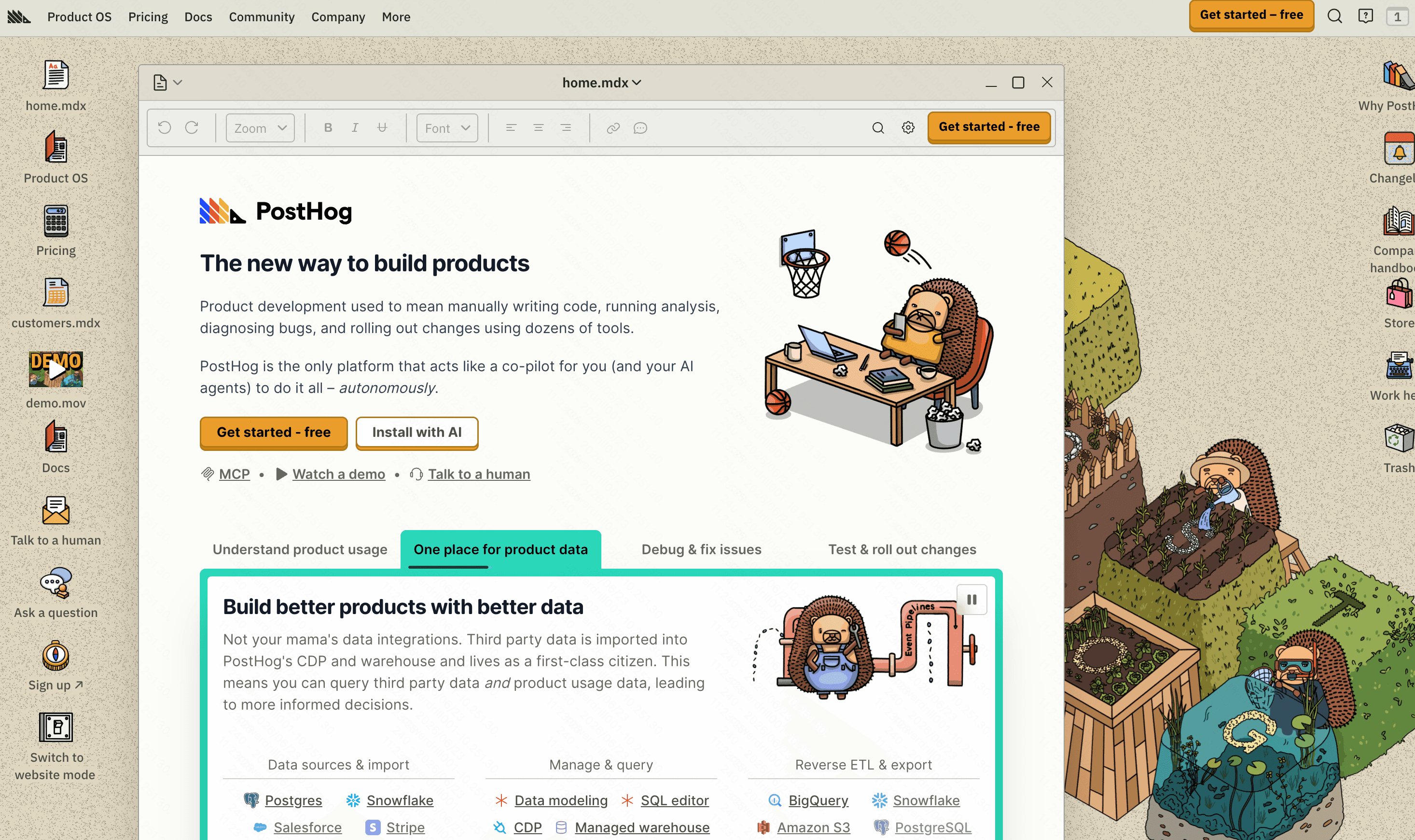 PostHog open-source product analytics and A/B testing