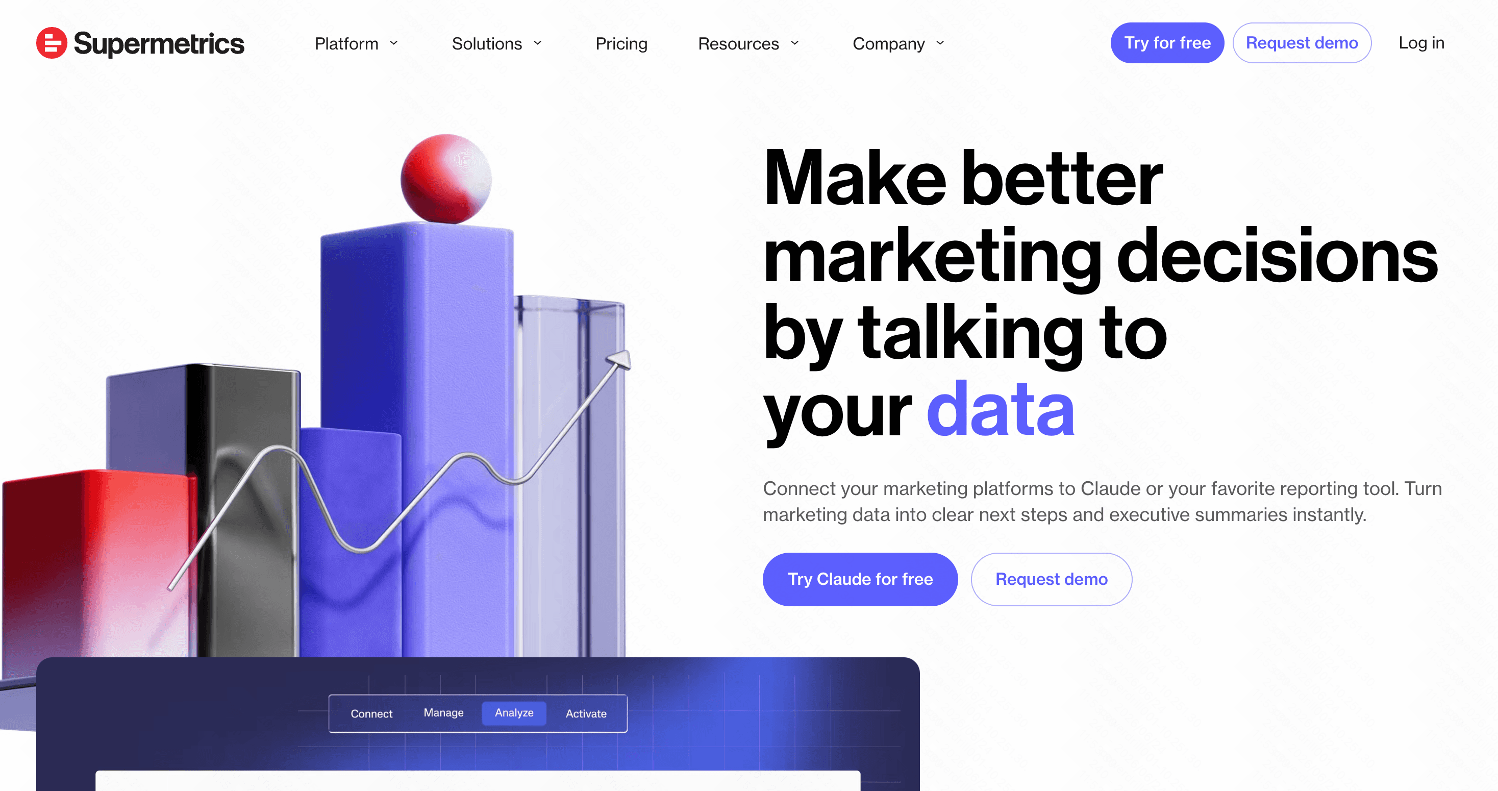 Supermetrics AI-enhanced data pipeline moving marketing data into BI tools