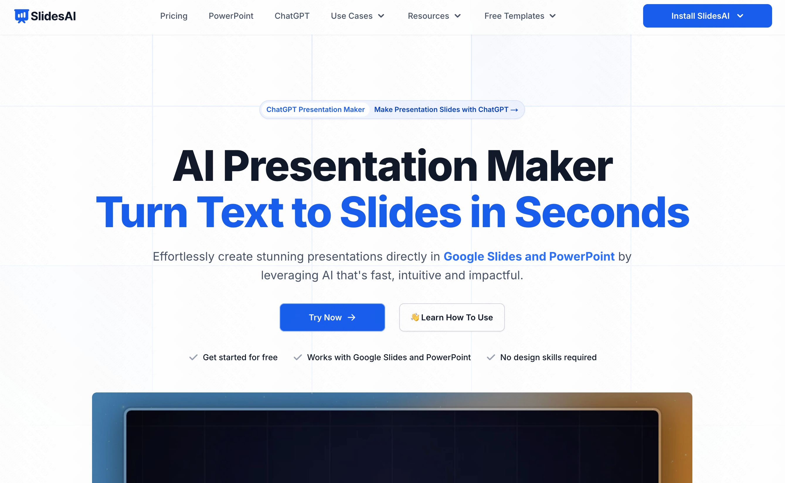 SlidesAI add-on turning text into slides inside Google Slides