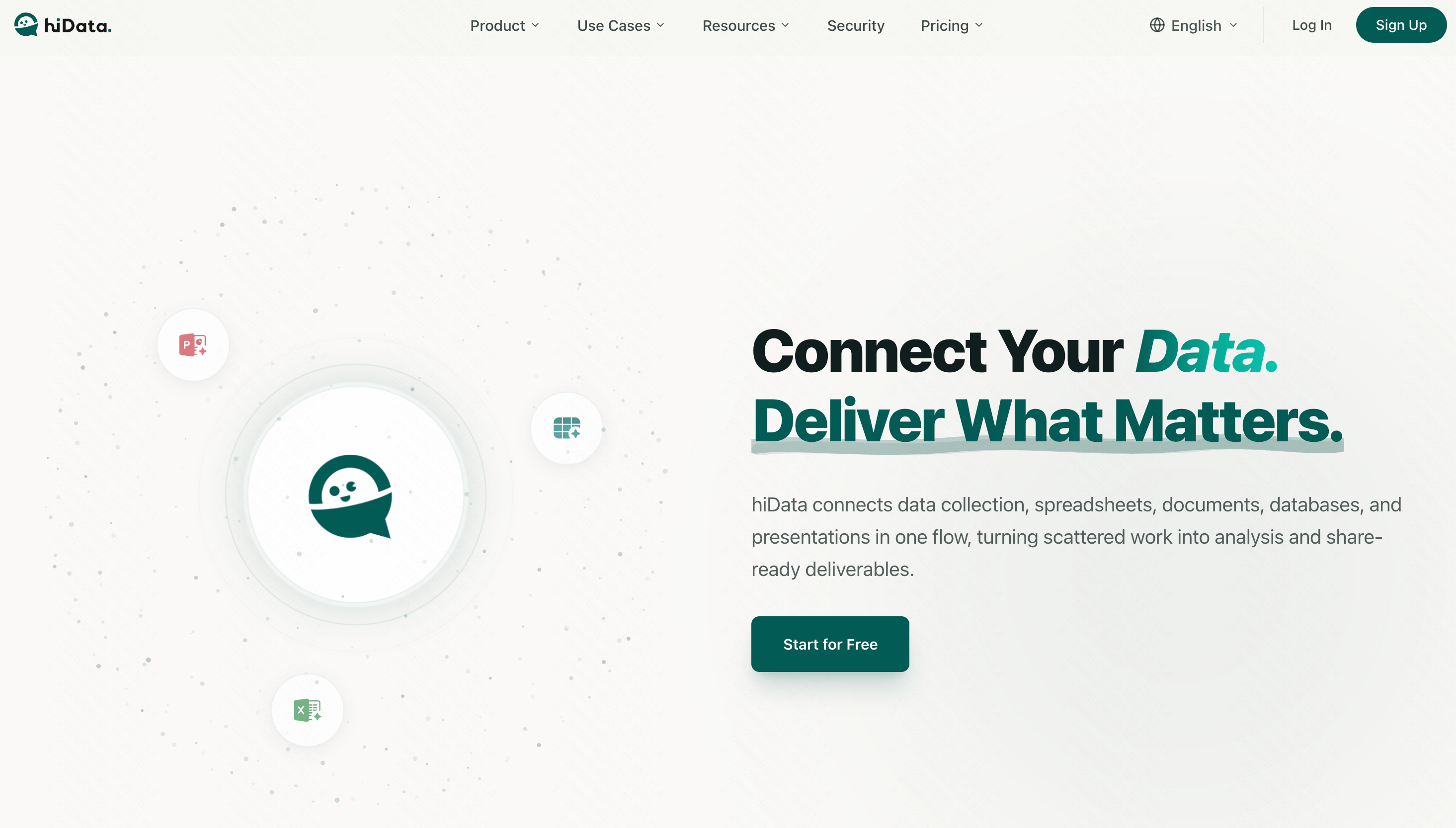 hiData.ai statistical analysis and data mapping platform interface