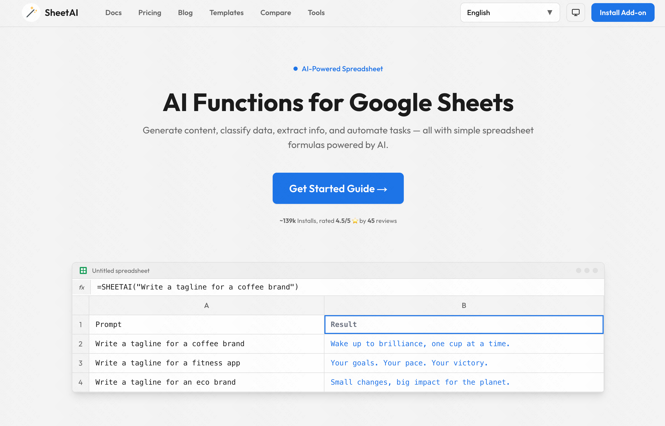 SheetAI add-on bringing AI functions into Google Sheets