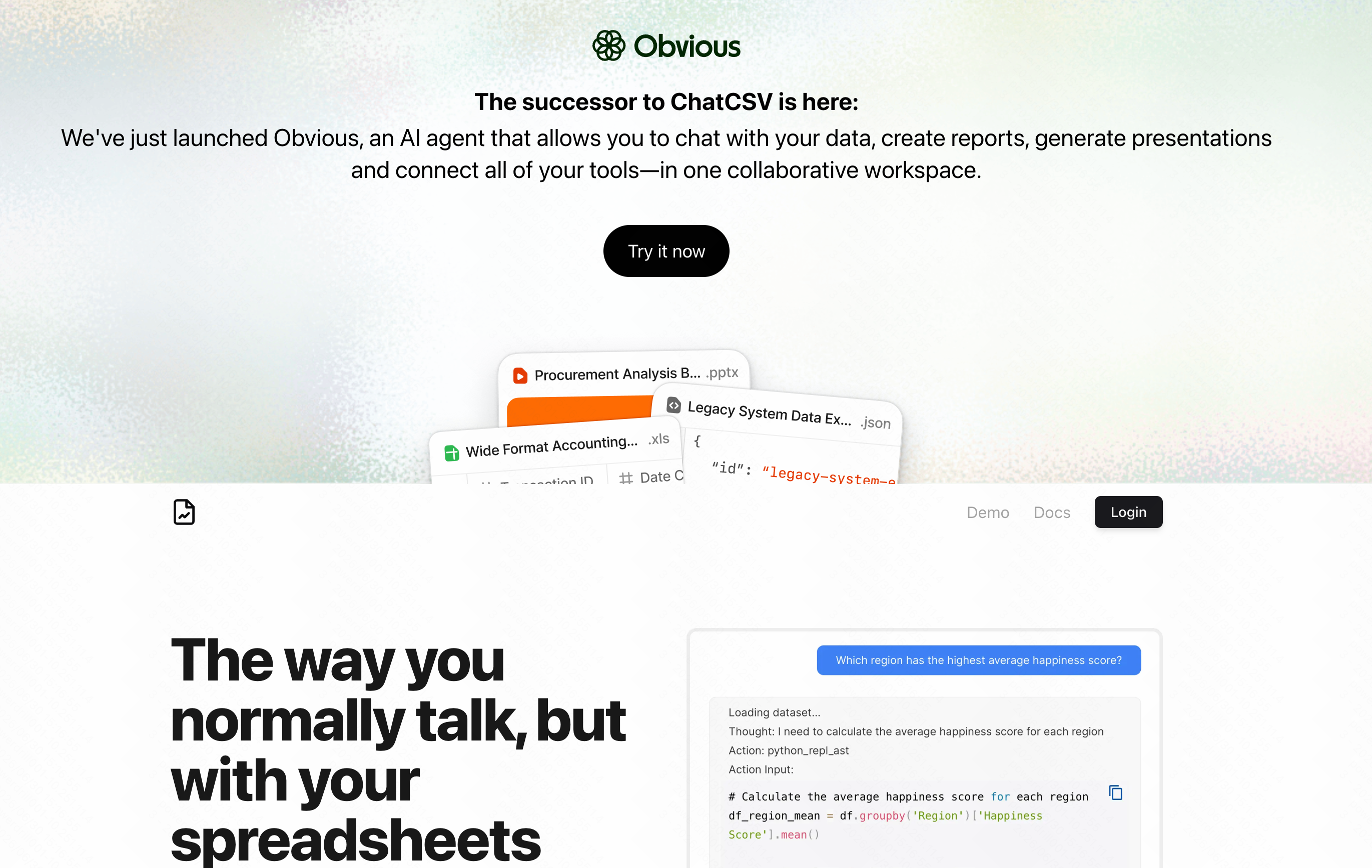 ChatCSV conversational interface for querying CSV files