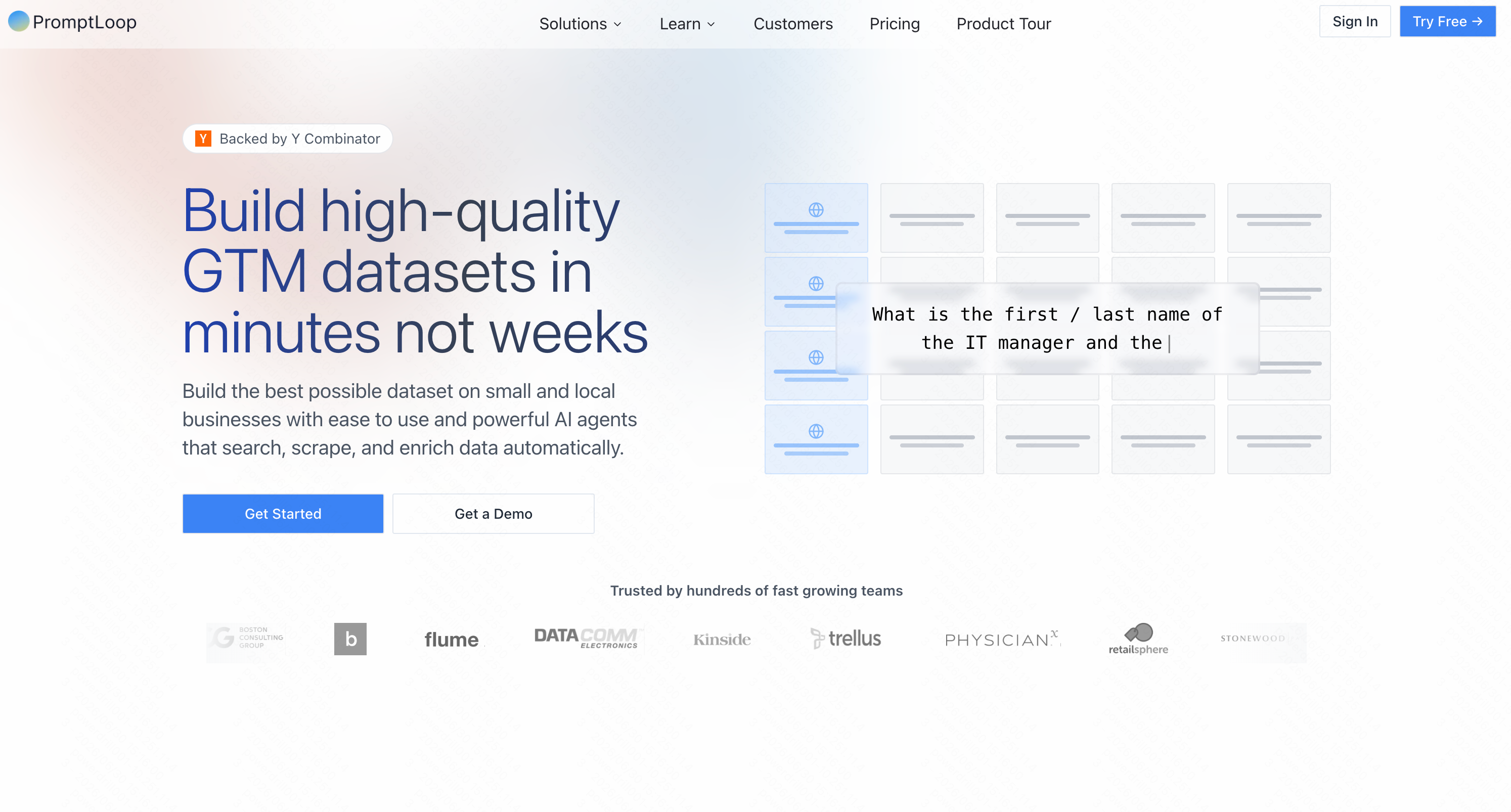 PromptLoop AI web scraping and data enrichment tool for spreadsheets