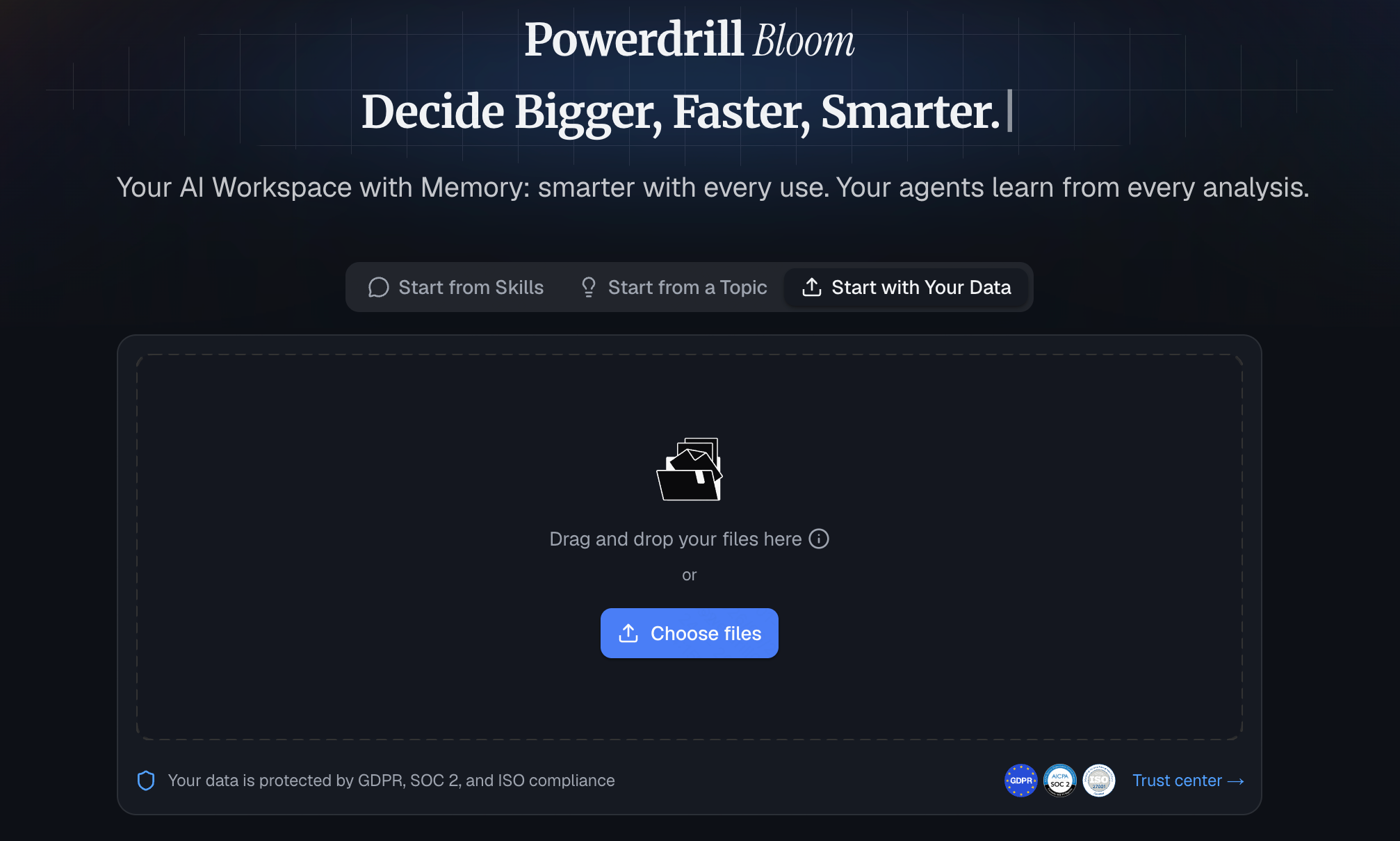 Uploading a messy Excel file into the Powerdrill Bloom chat interface