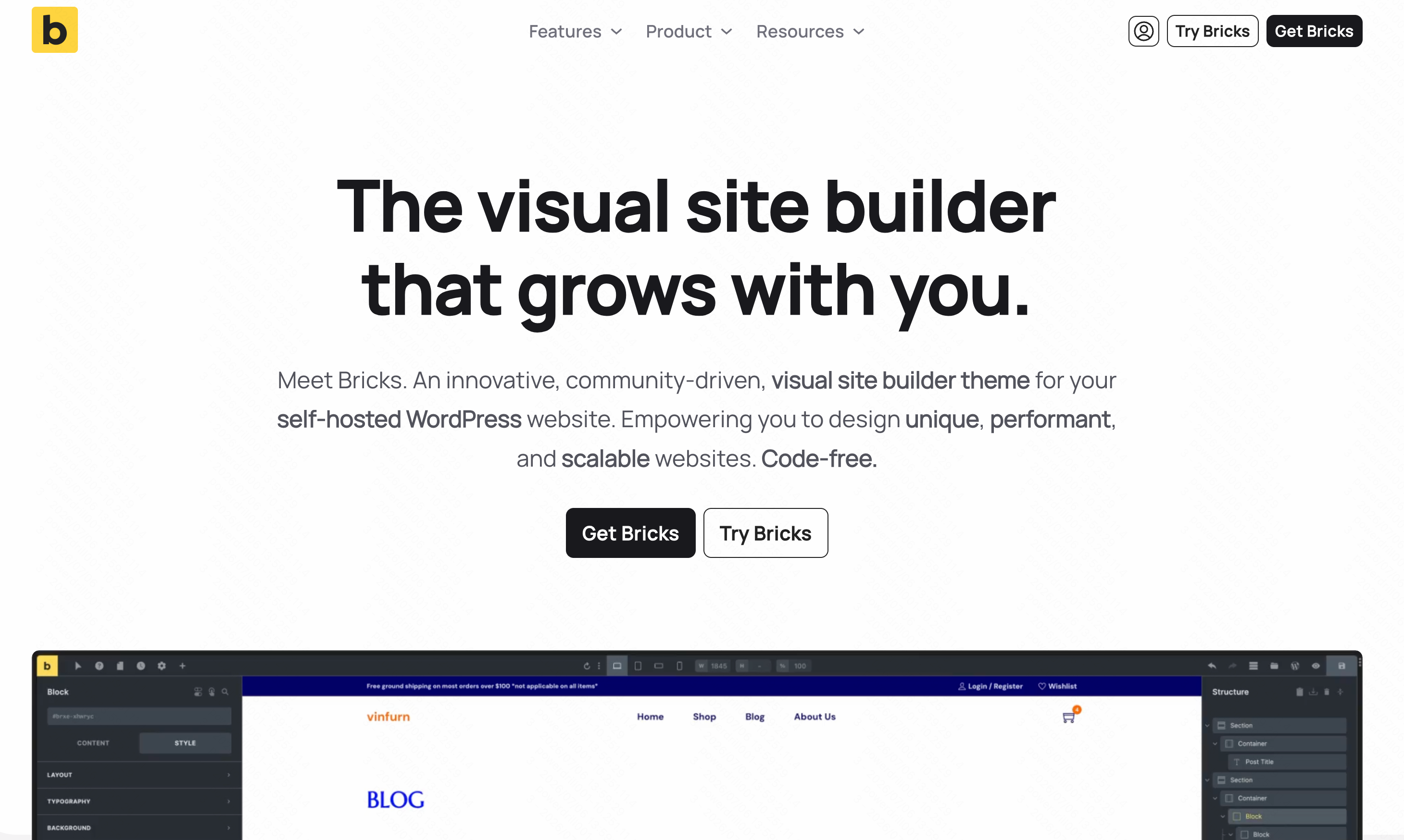 Brick visual block-based spreadsheet builder for interactive dashboards