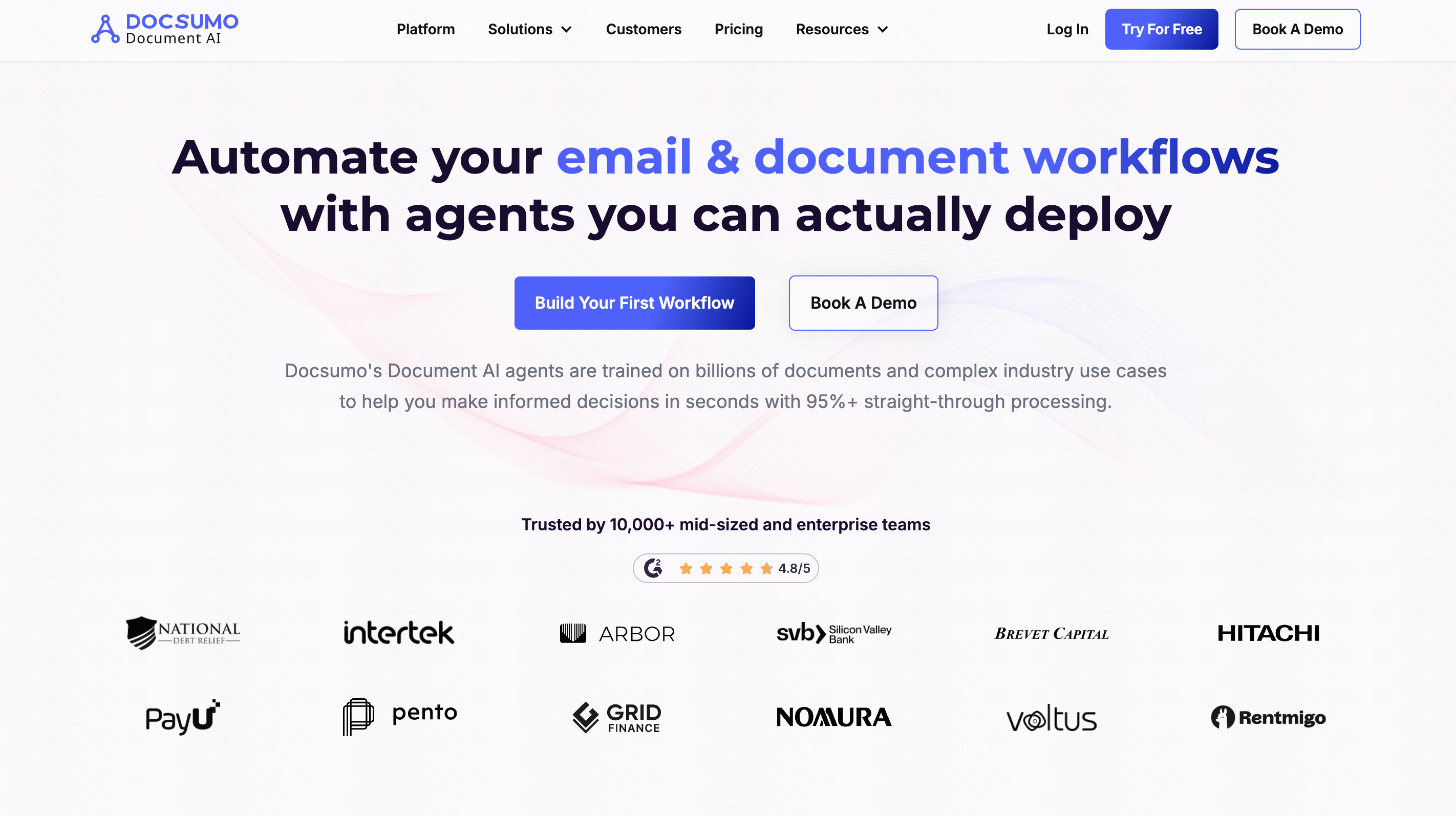 Docsumo document AI platform for financial underwriting workflows
