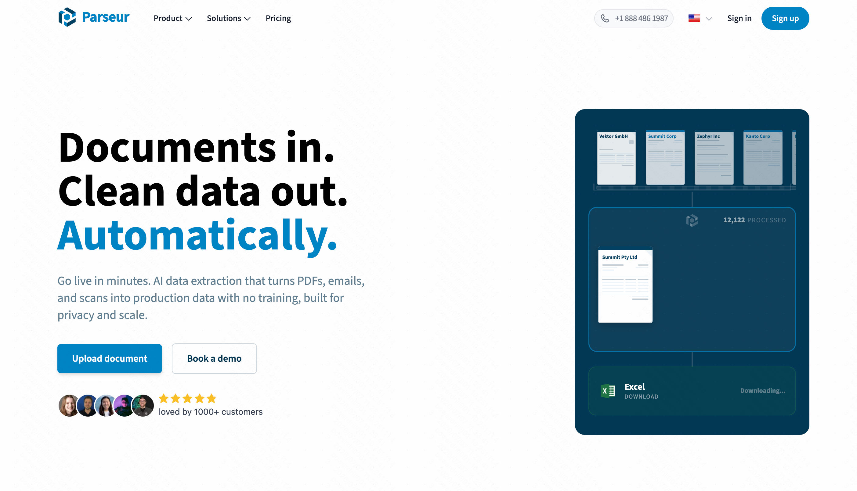 Parseur template-based data extraction tool for emails and PDFs