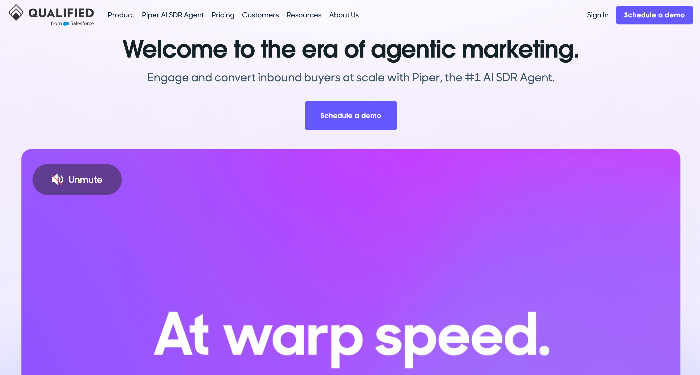 Qualified AI conversational sales platform with Piper the AI SDR
