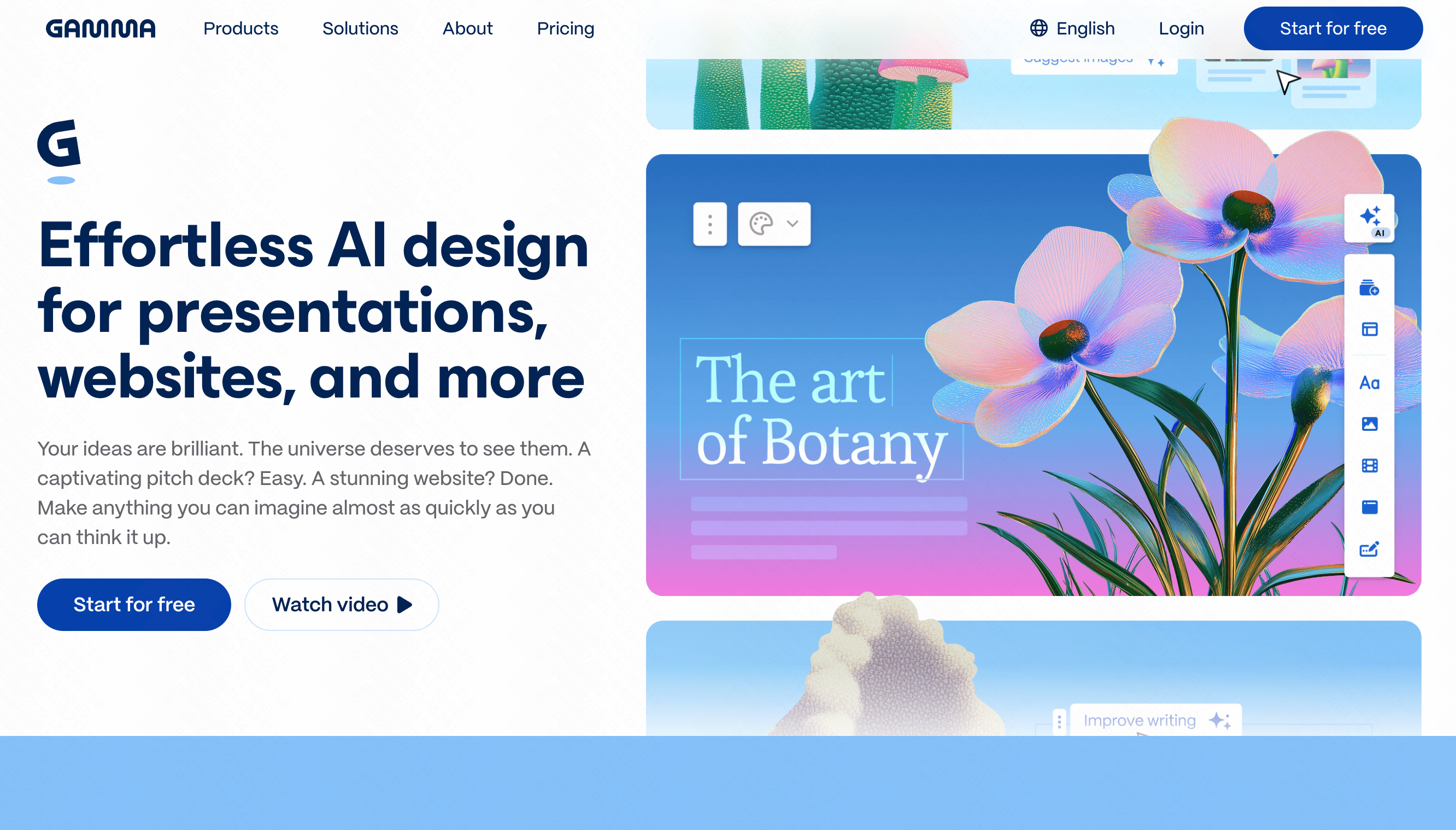 Gamma AI presentation builder for QBR decks