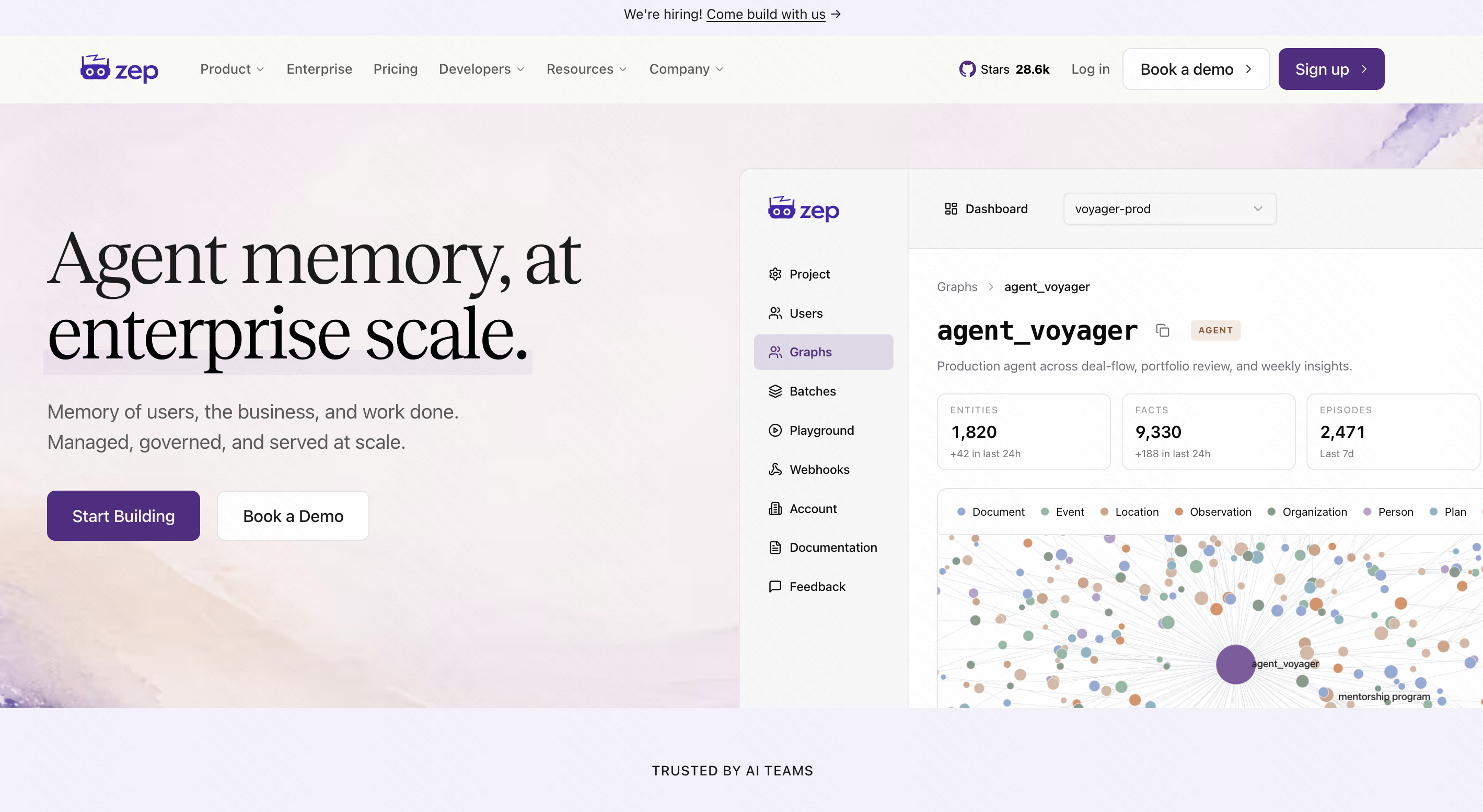 Zep long-term memory service for AI assistants