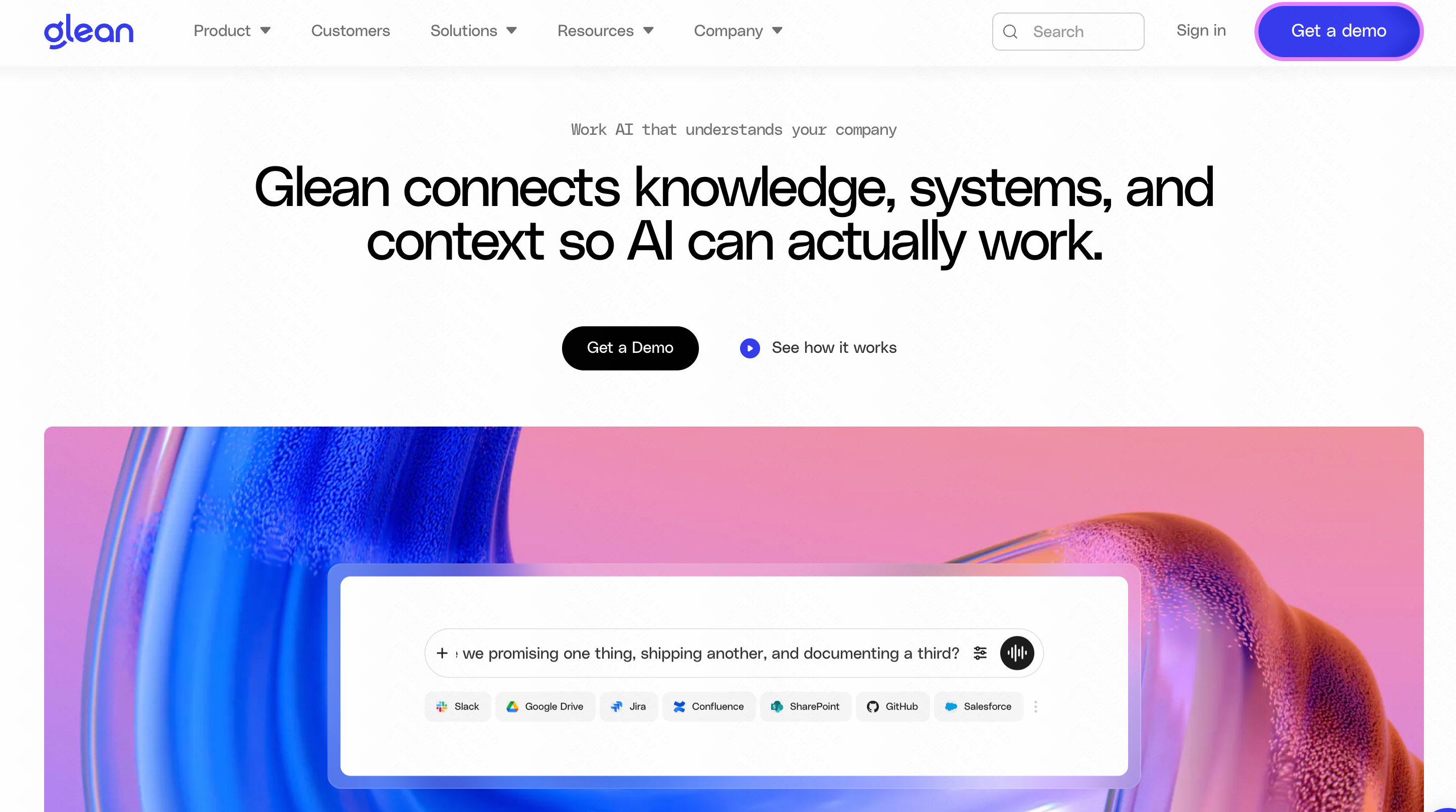 Glean enterprise search and knowledge memory