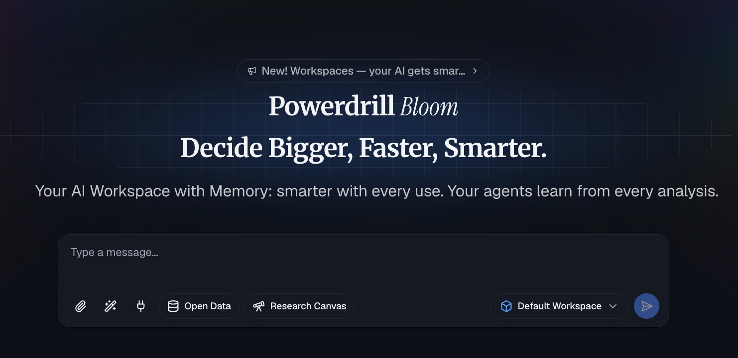 Powerdrill Bloom AI canvas analyzing product analytics data