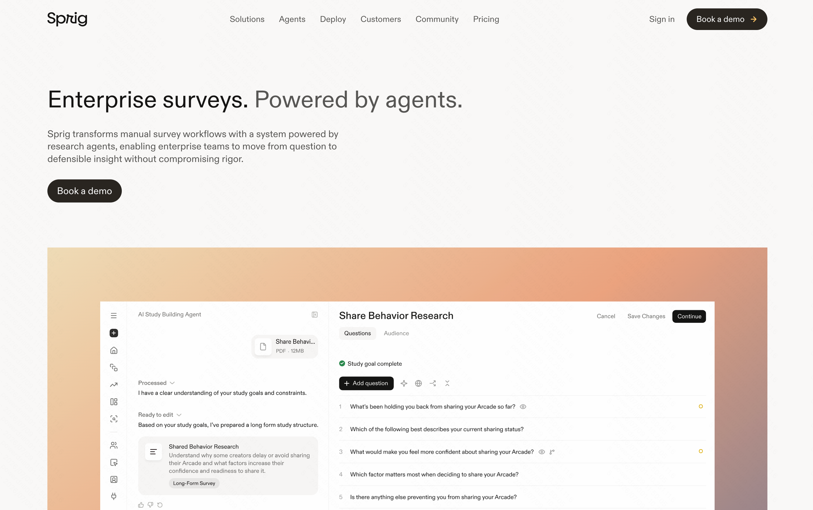 Sprig in-product surveys and AI user insights
