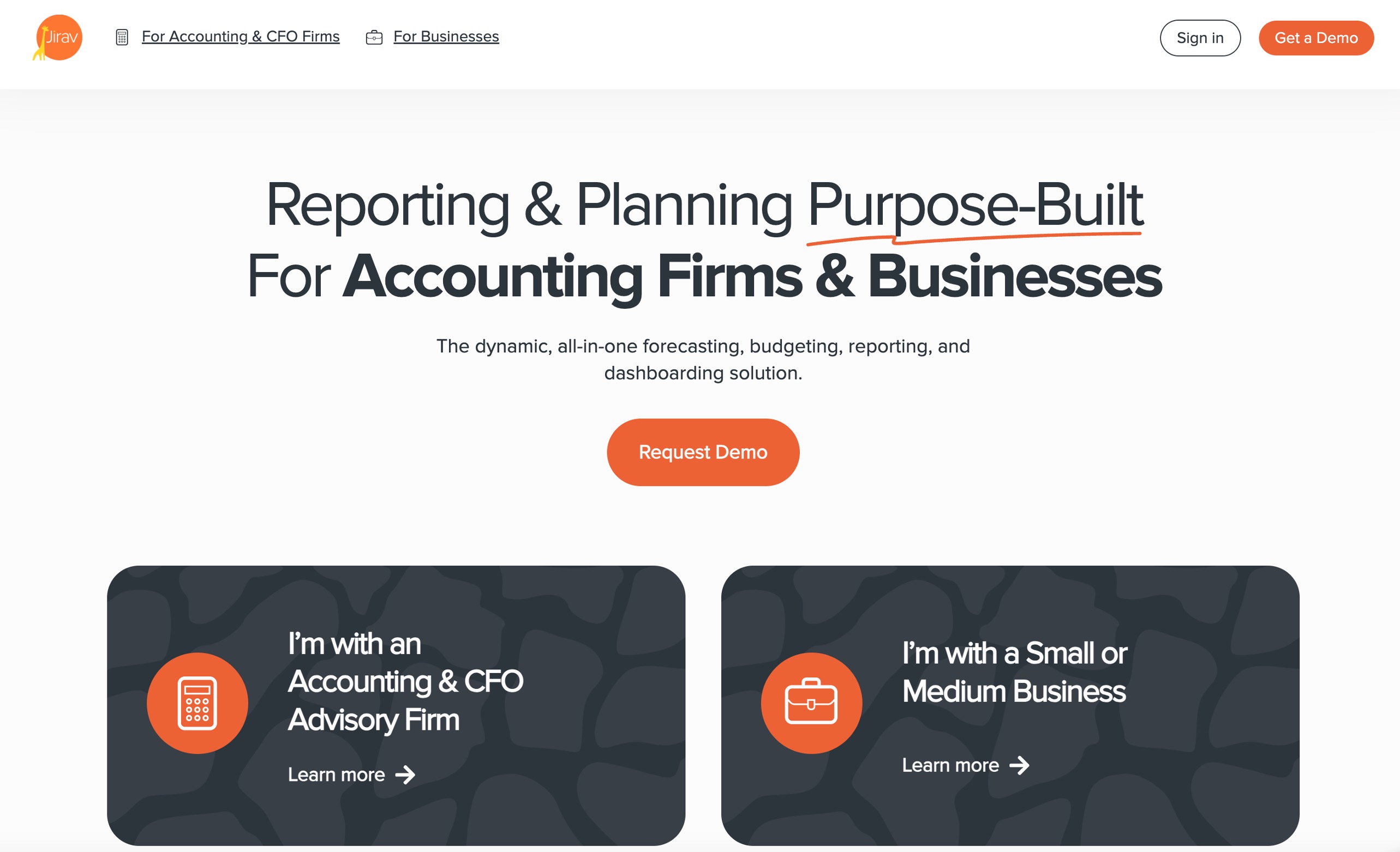 Jirav driver-based financial planning