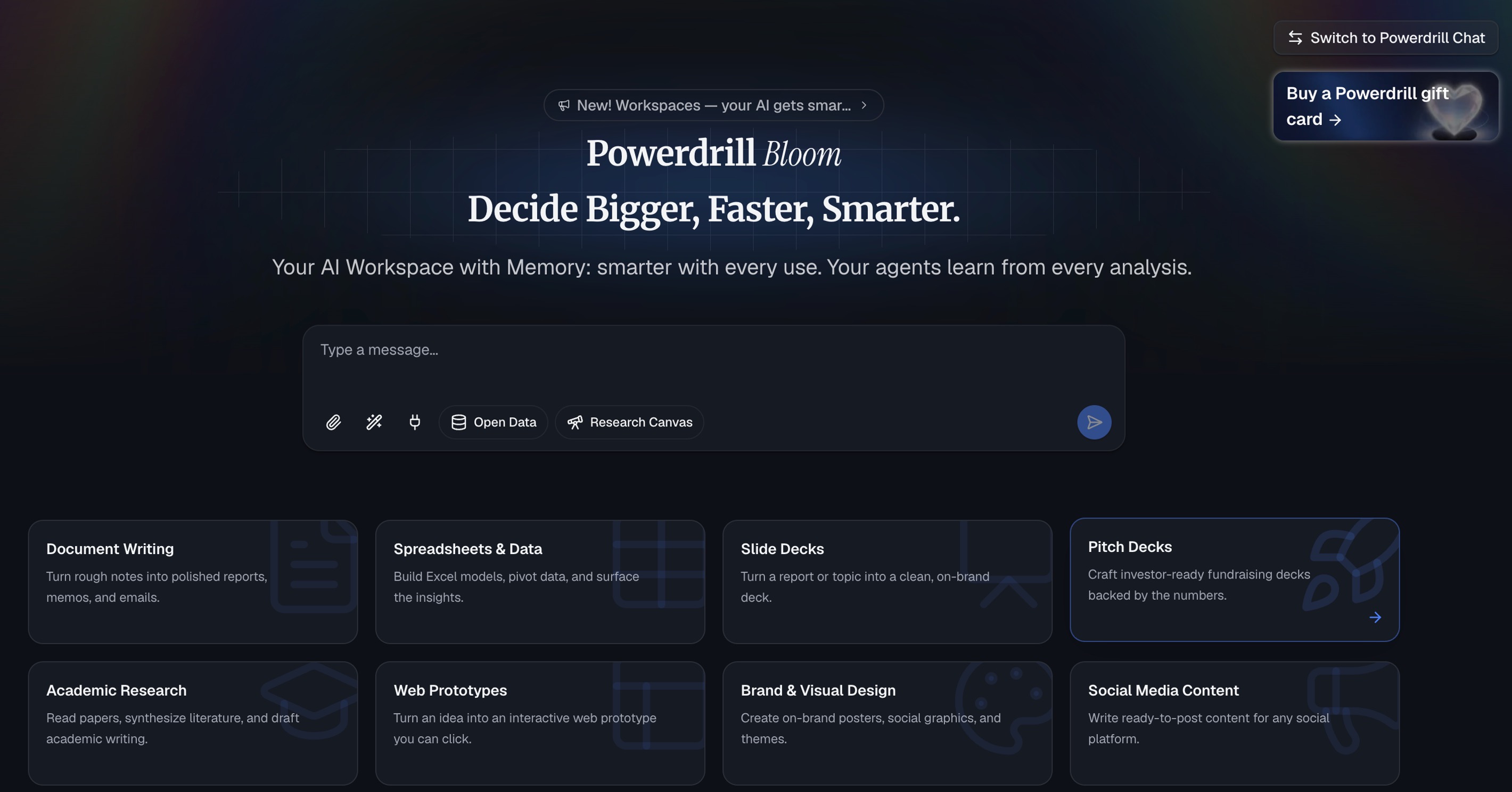 Powerdrill Bloom AI cash flow analysis interface