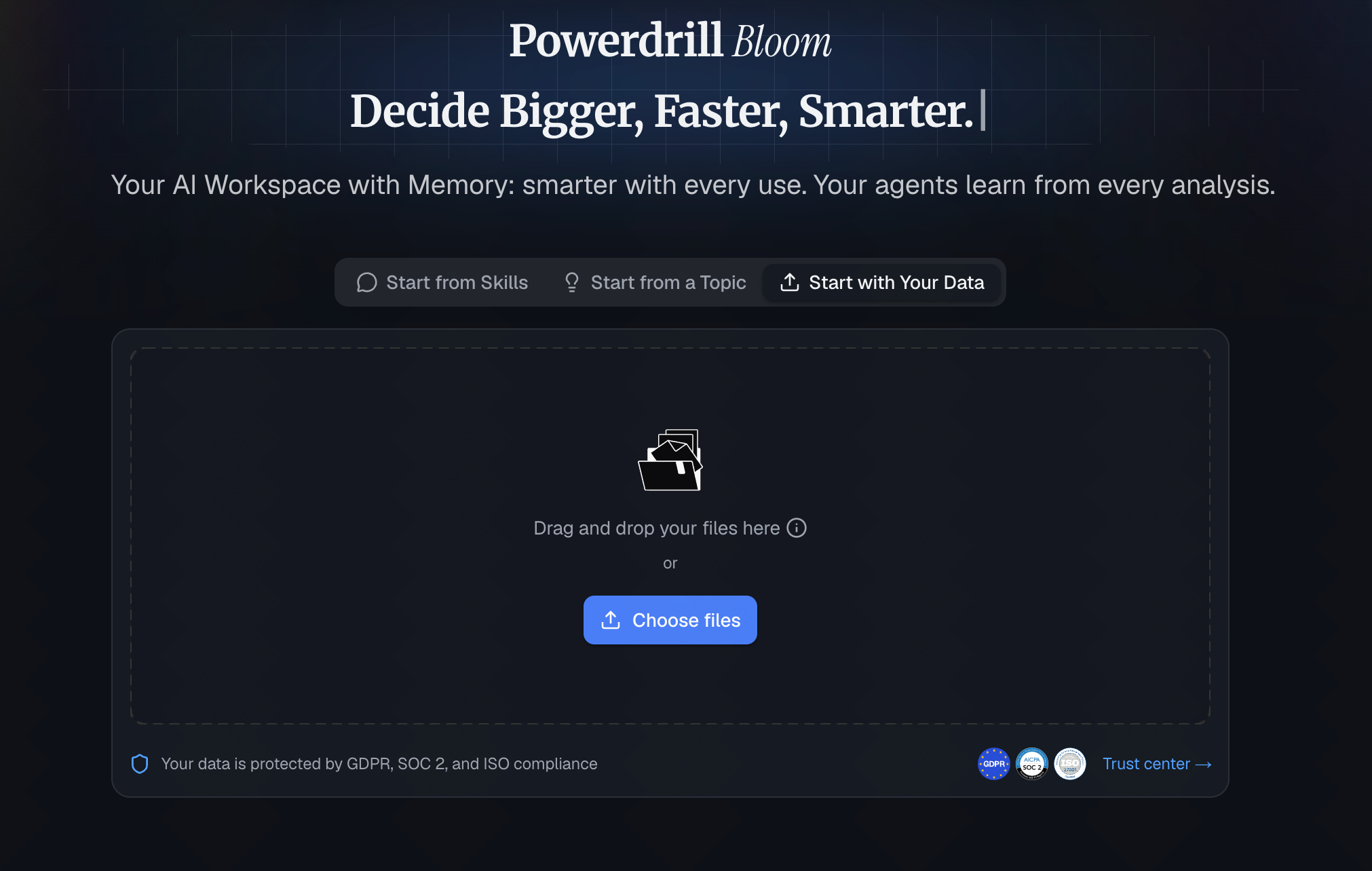 Import your user data into Powerdrill Bloom