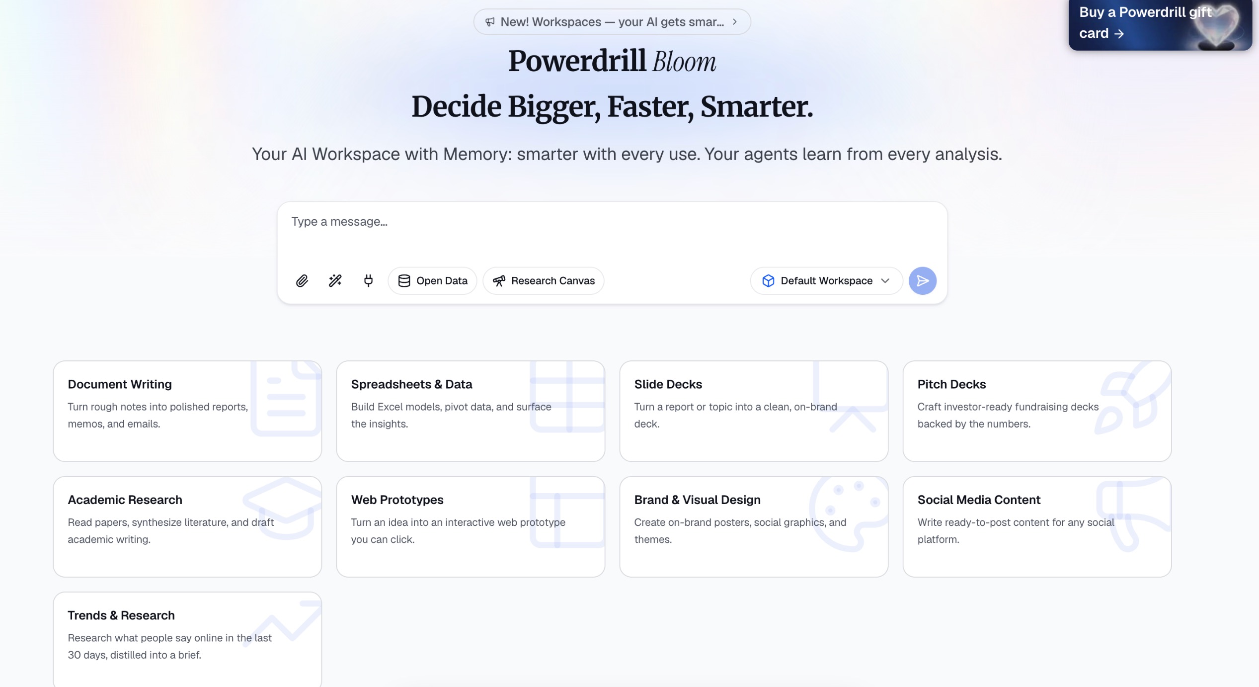 Powerdrill Bloom Start from Skills workspace