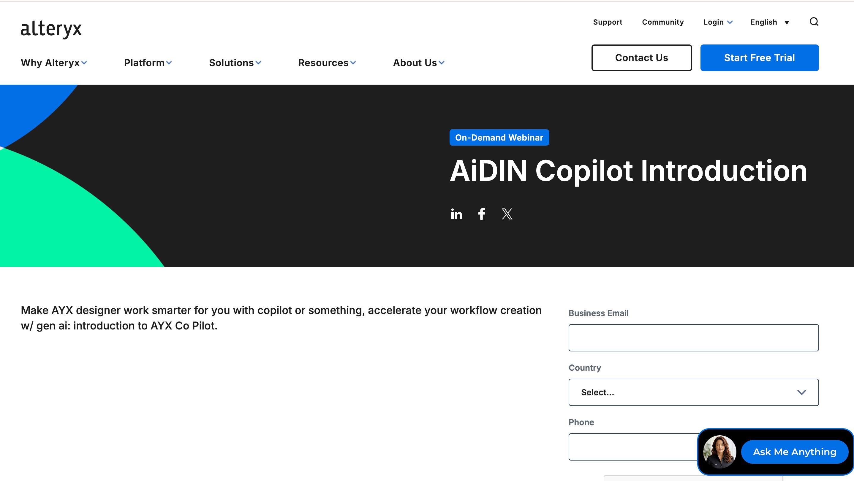 Alteryx AiDIN AI-assisted data preparation interface