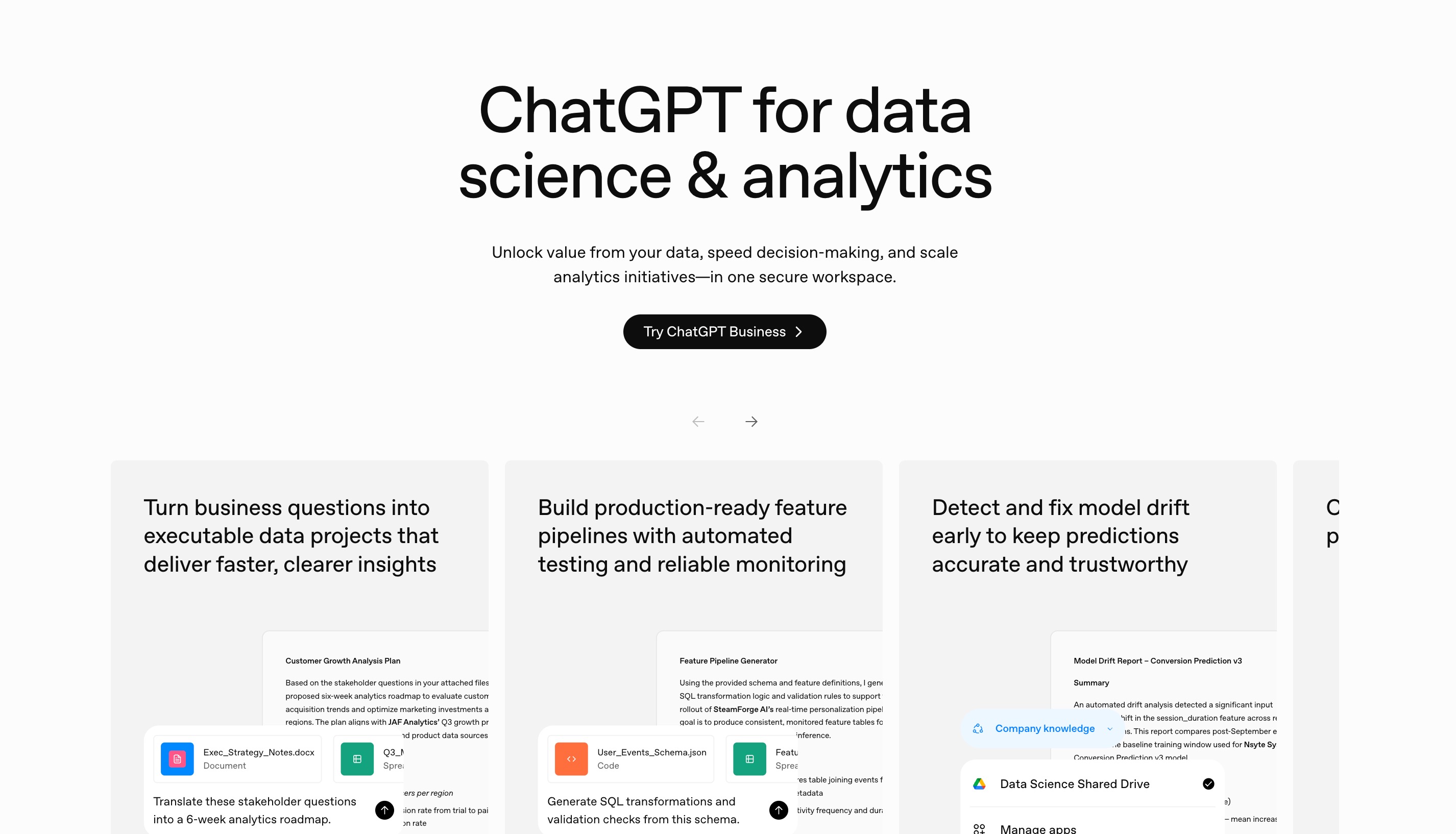 ChatGPT data analysis with natural-language file exploration