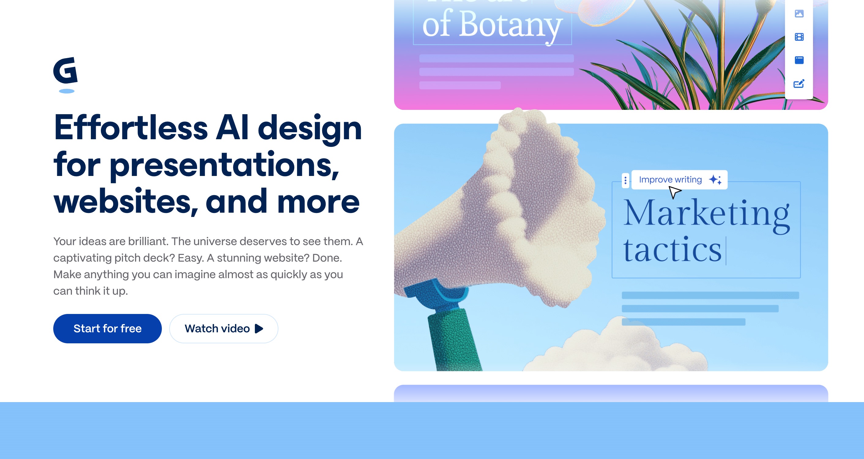 Gamma AI-assisted presentation and report generation