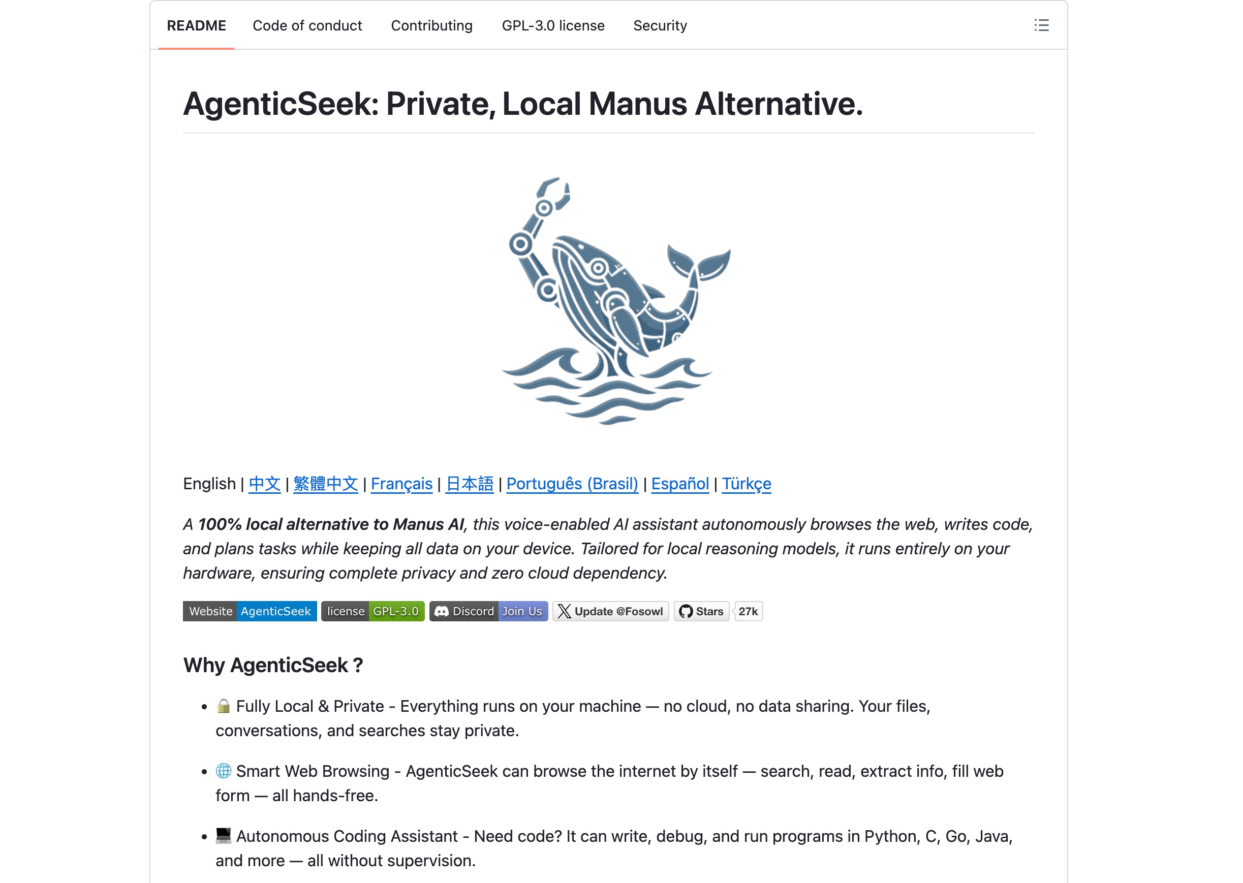 AgenticSeek fully local privacy-first AI assistant