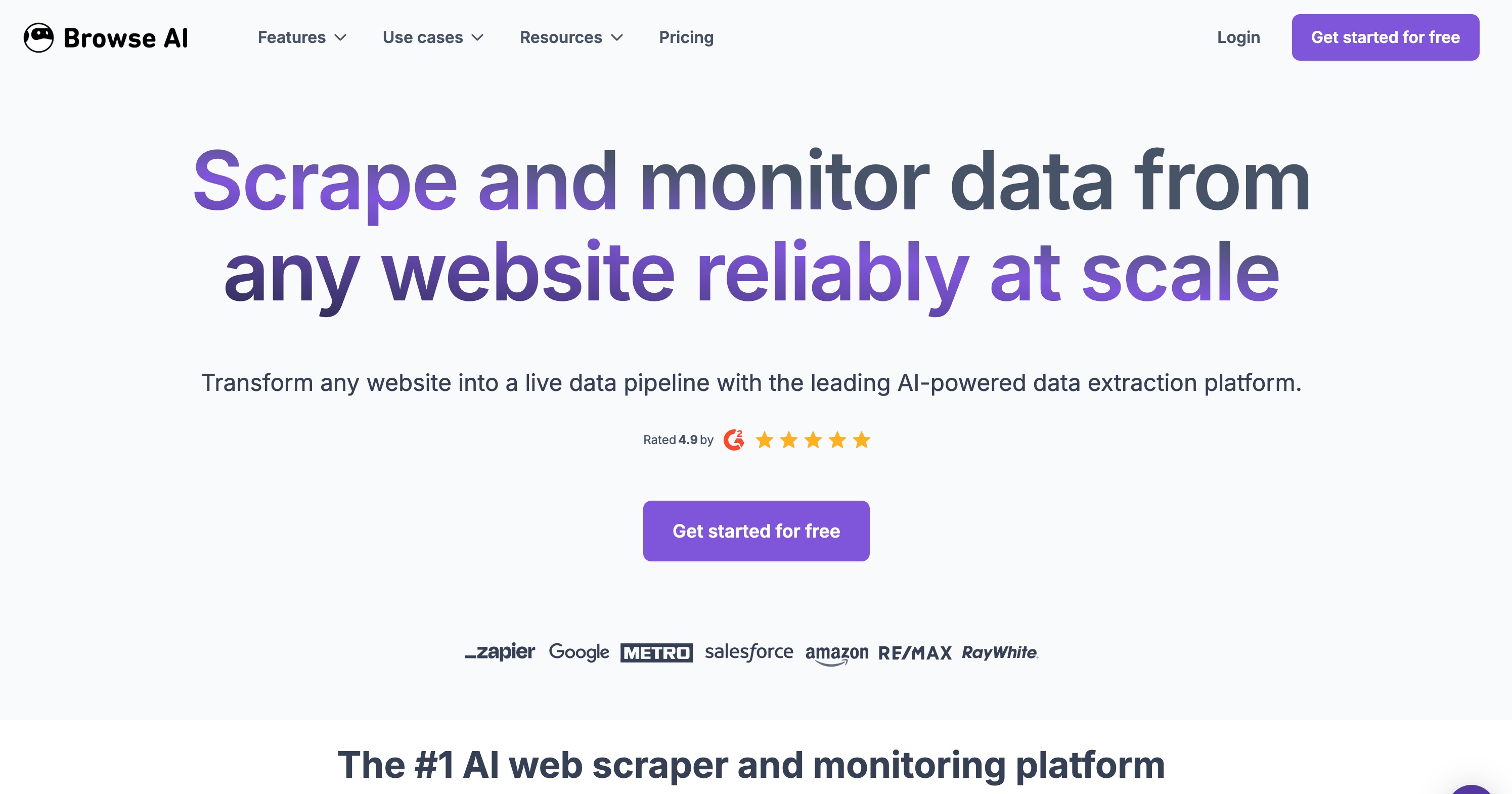 Browse AI agent for web data collection