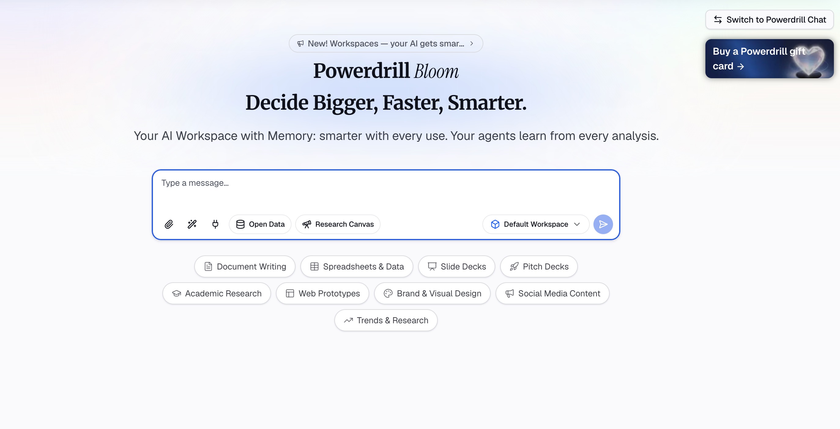 Powerdrill Bloom AI agent for data analysis and visualization