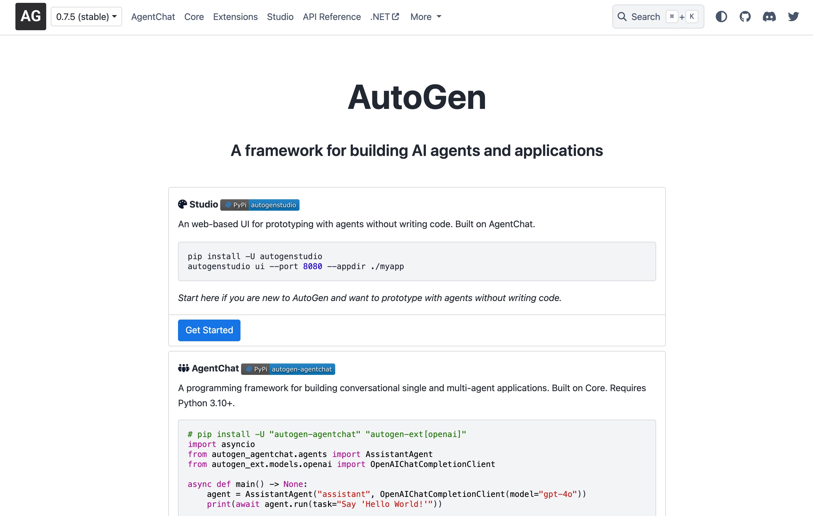 AutoGen interface