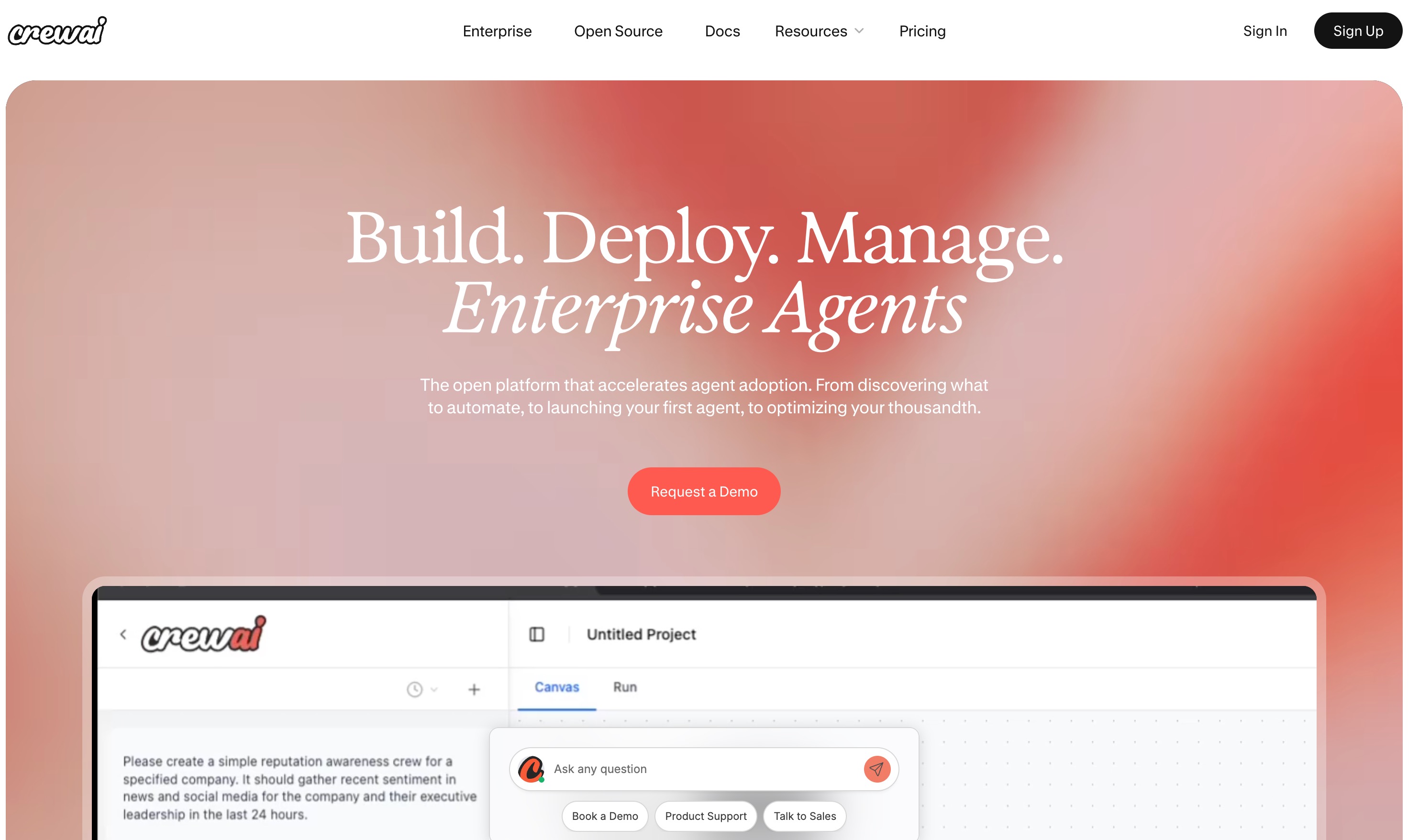 CrewAI interface