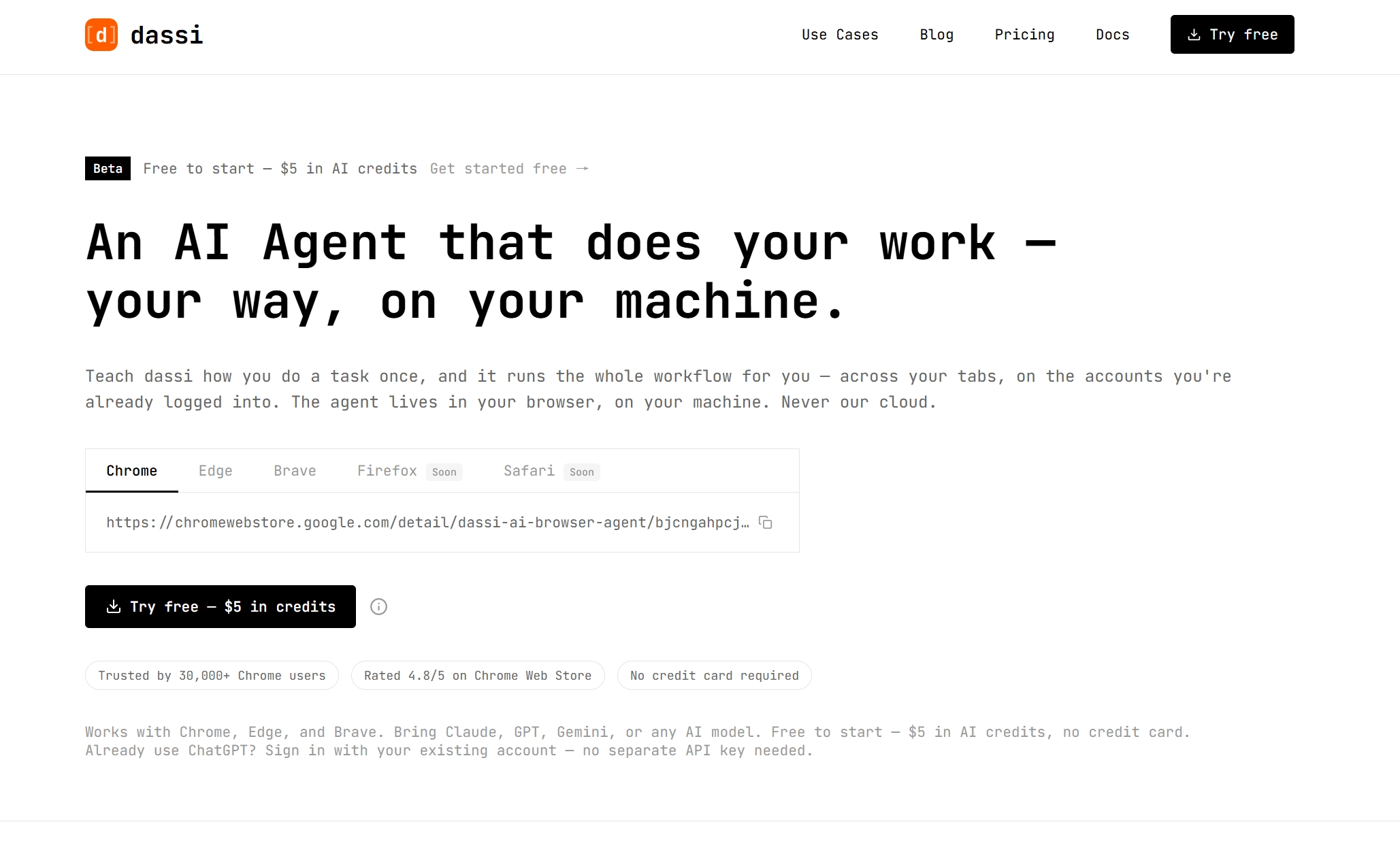 Dassi operating websites and completing online tasks autonomously