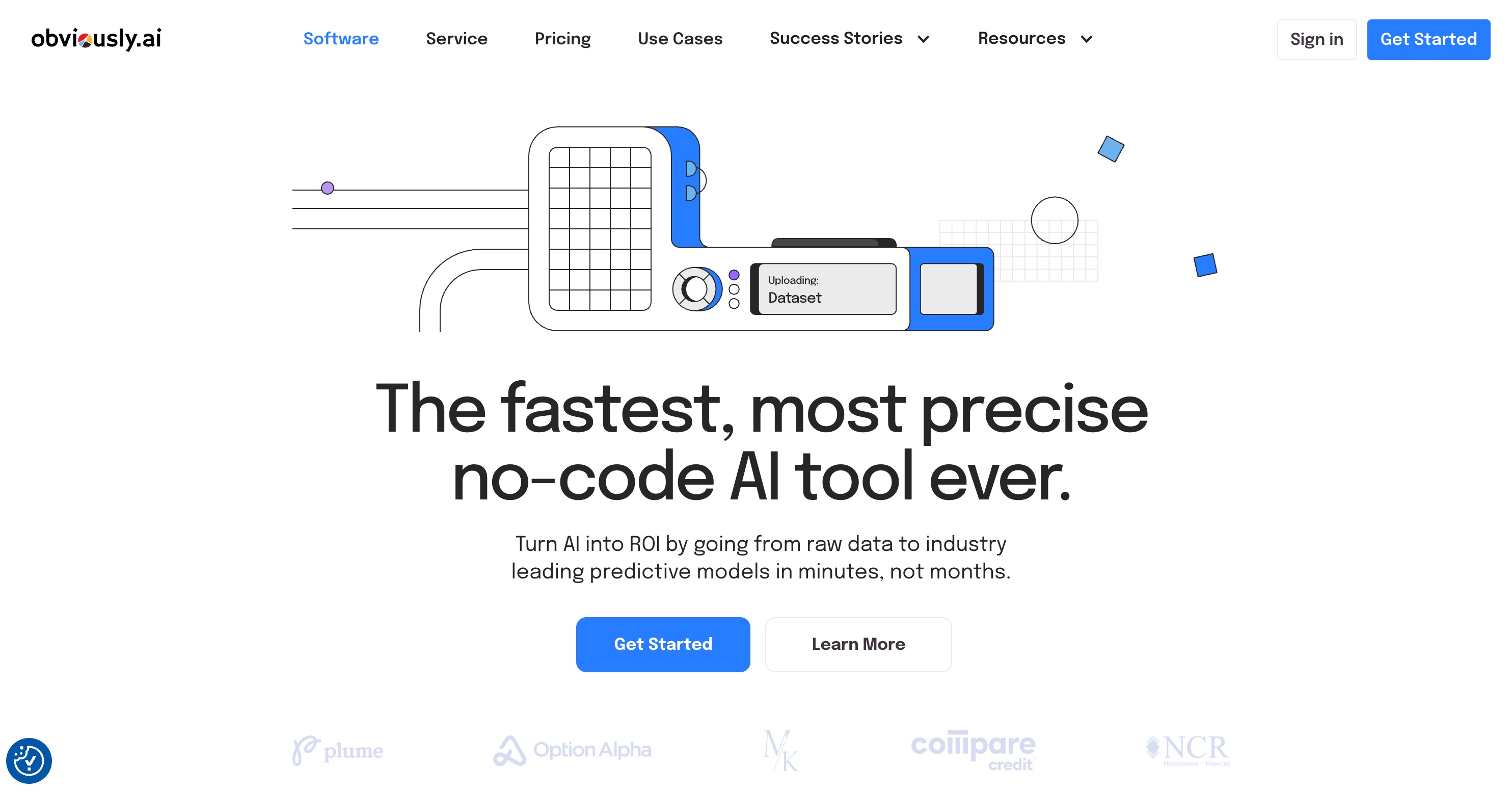 Obviously AI no-code predictive modeling workflow