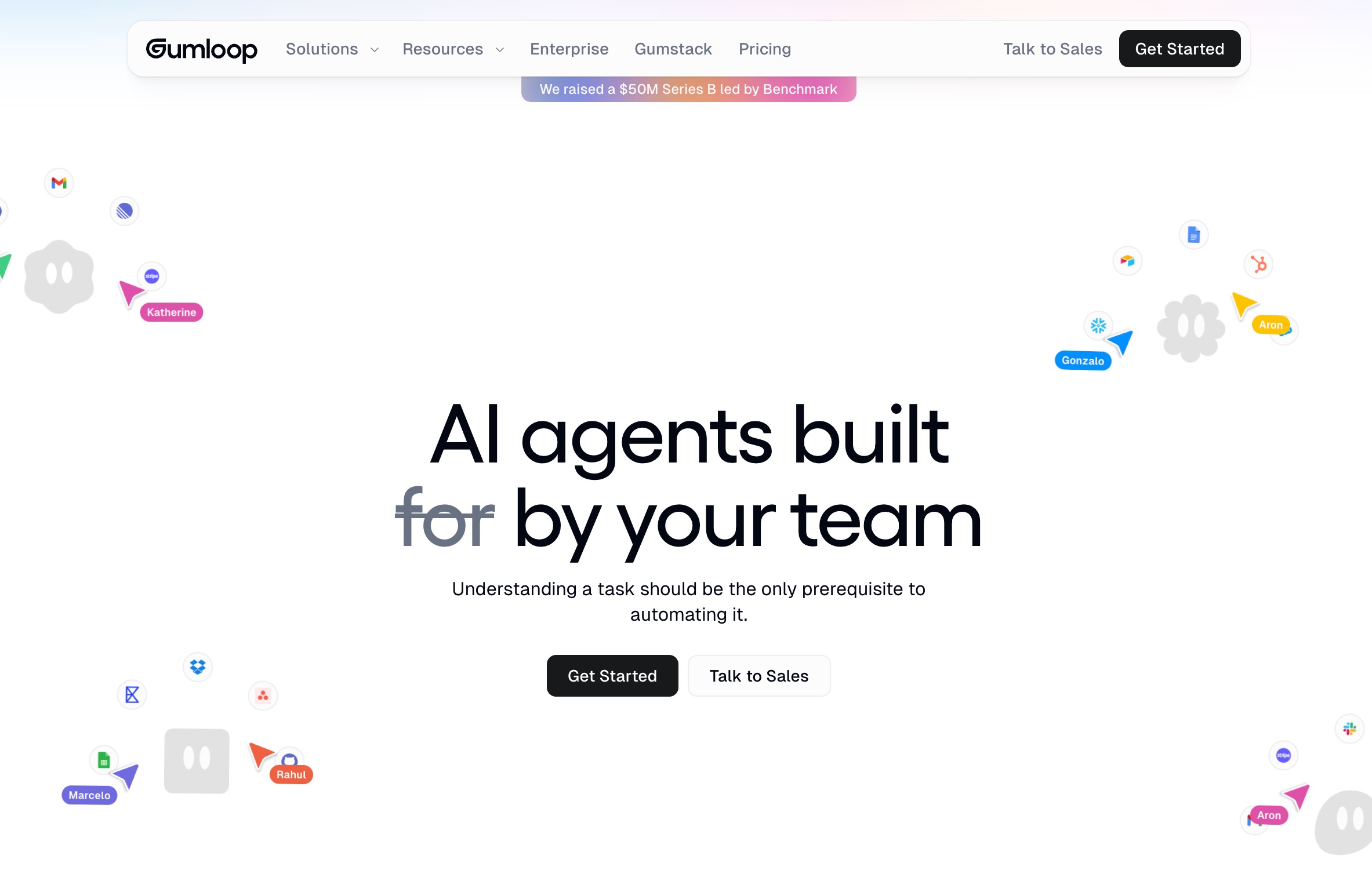 Gumloop, a visual node-based AI platform for no-code data extraction