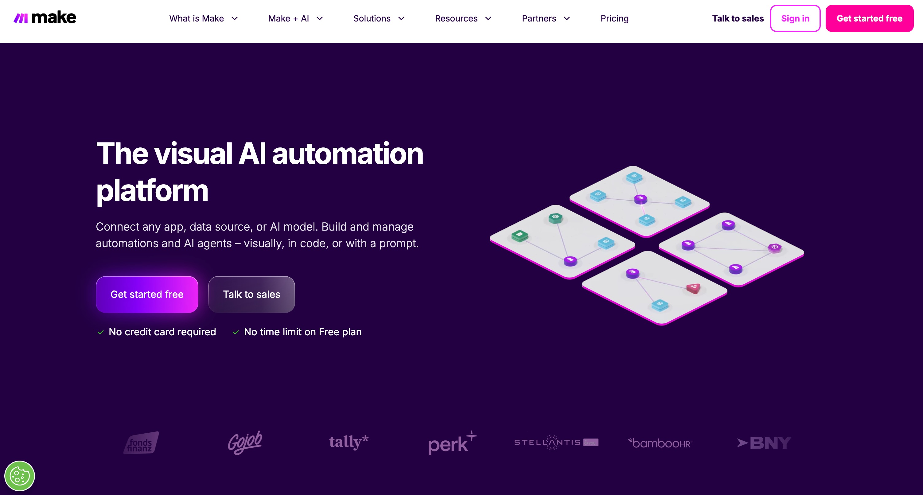 Make, visual integration with AI routing for complex automation logic