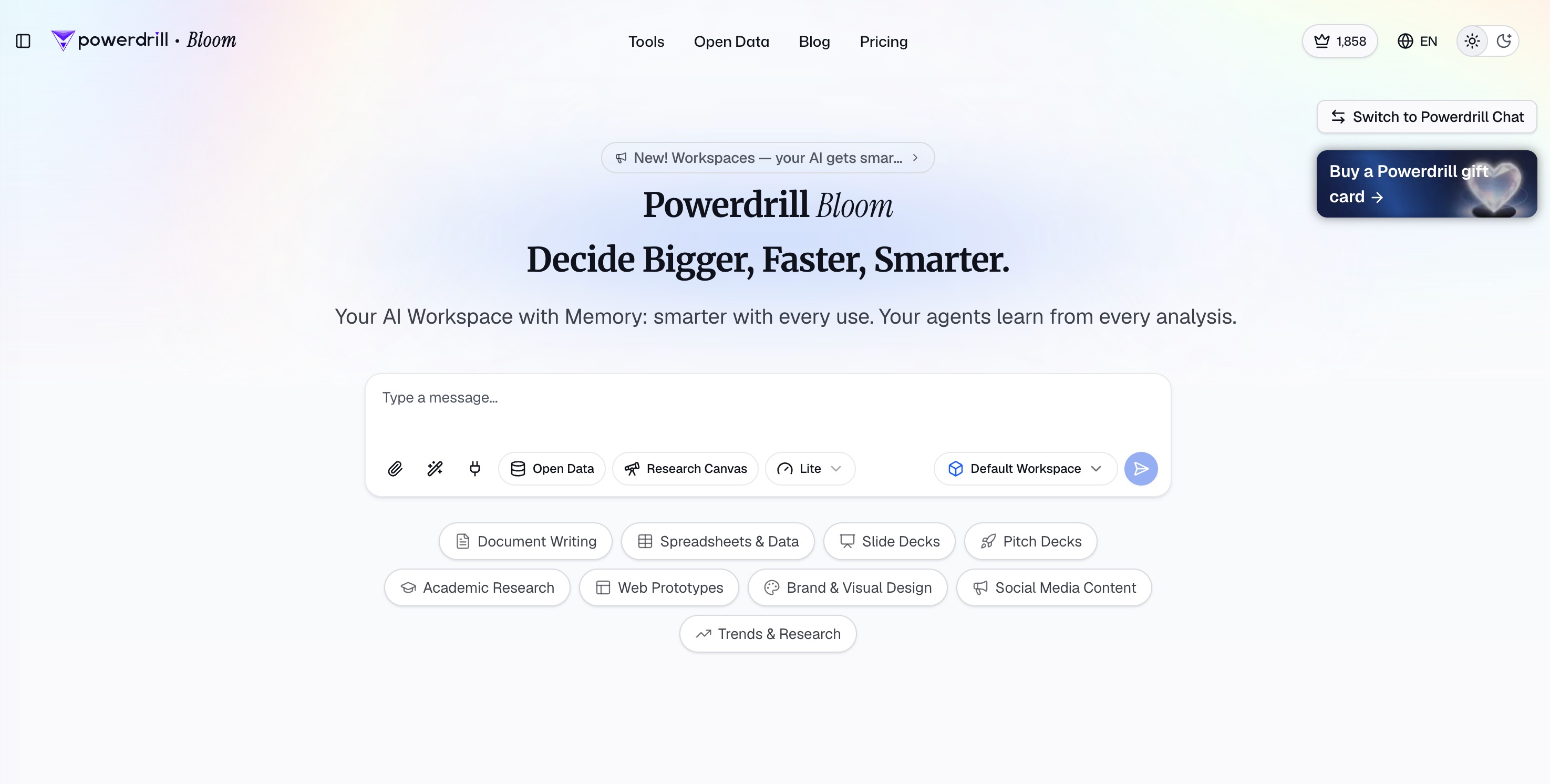 Powerdrill Bloom, the best overall AI data agent for business teams