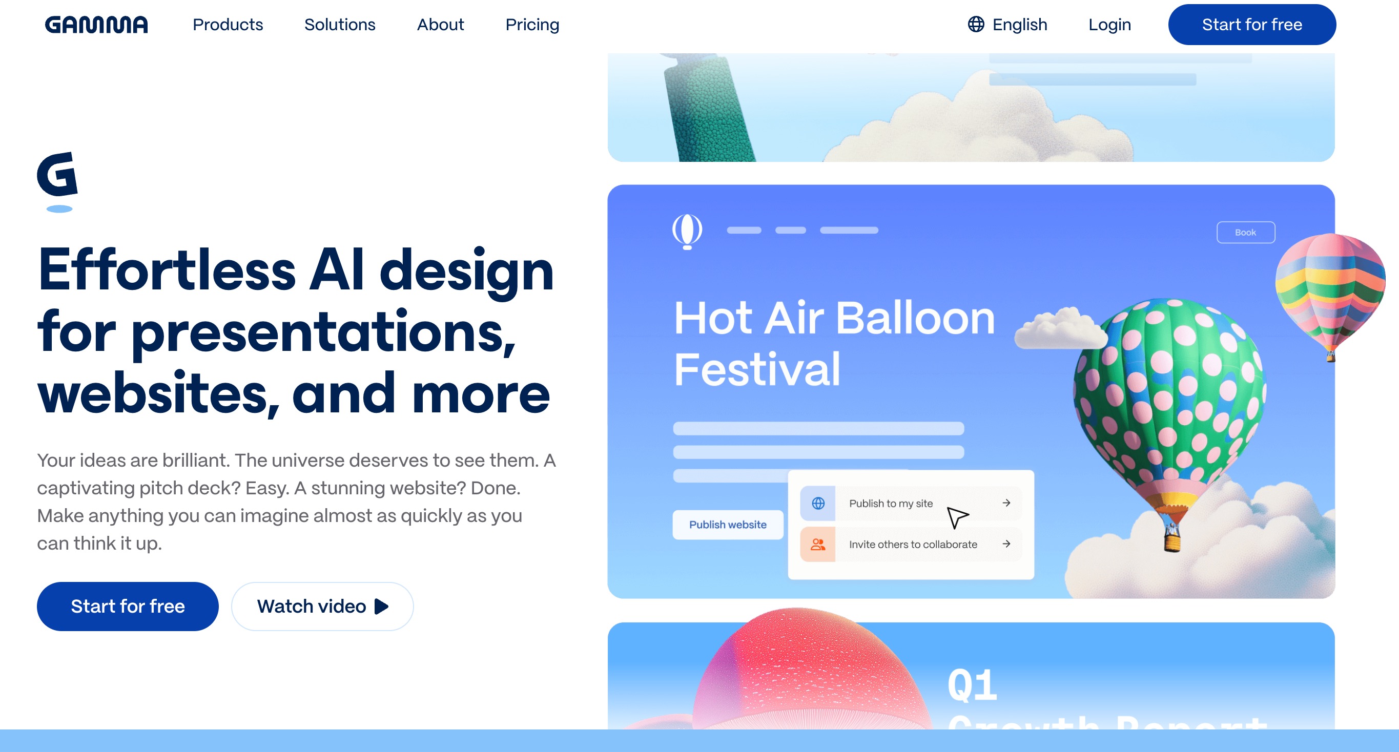 Gamma, a generative tool for web docs and investor decks