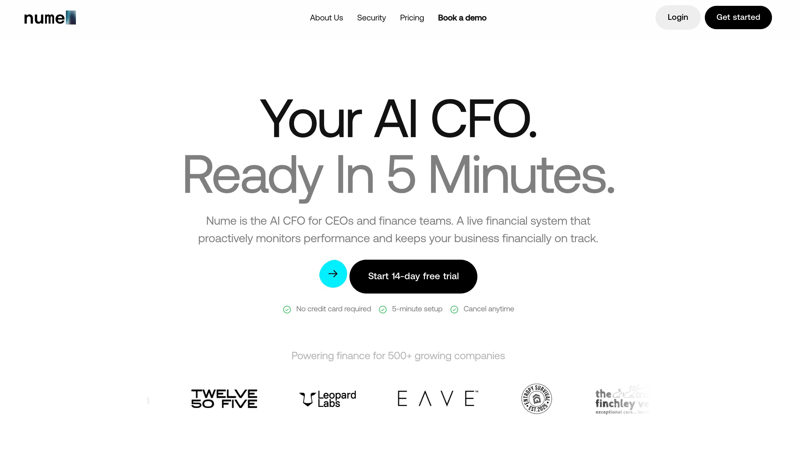 Nume, intuitive financial dashboards for startup KPI tracking