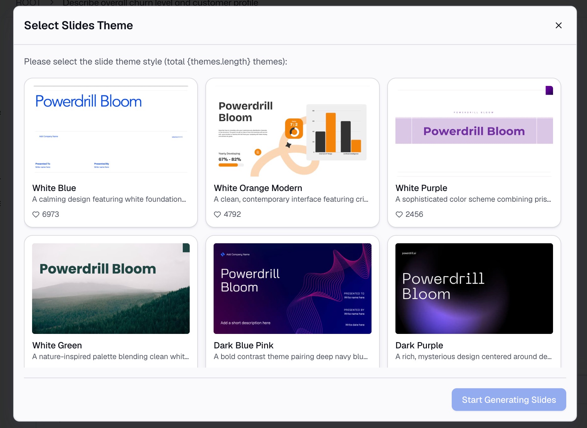 Generating AI-powered churn insights from a CSV in Powerdrill Bloom