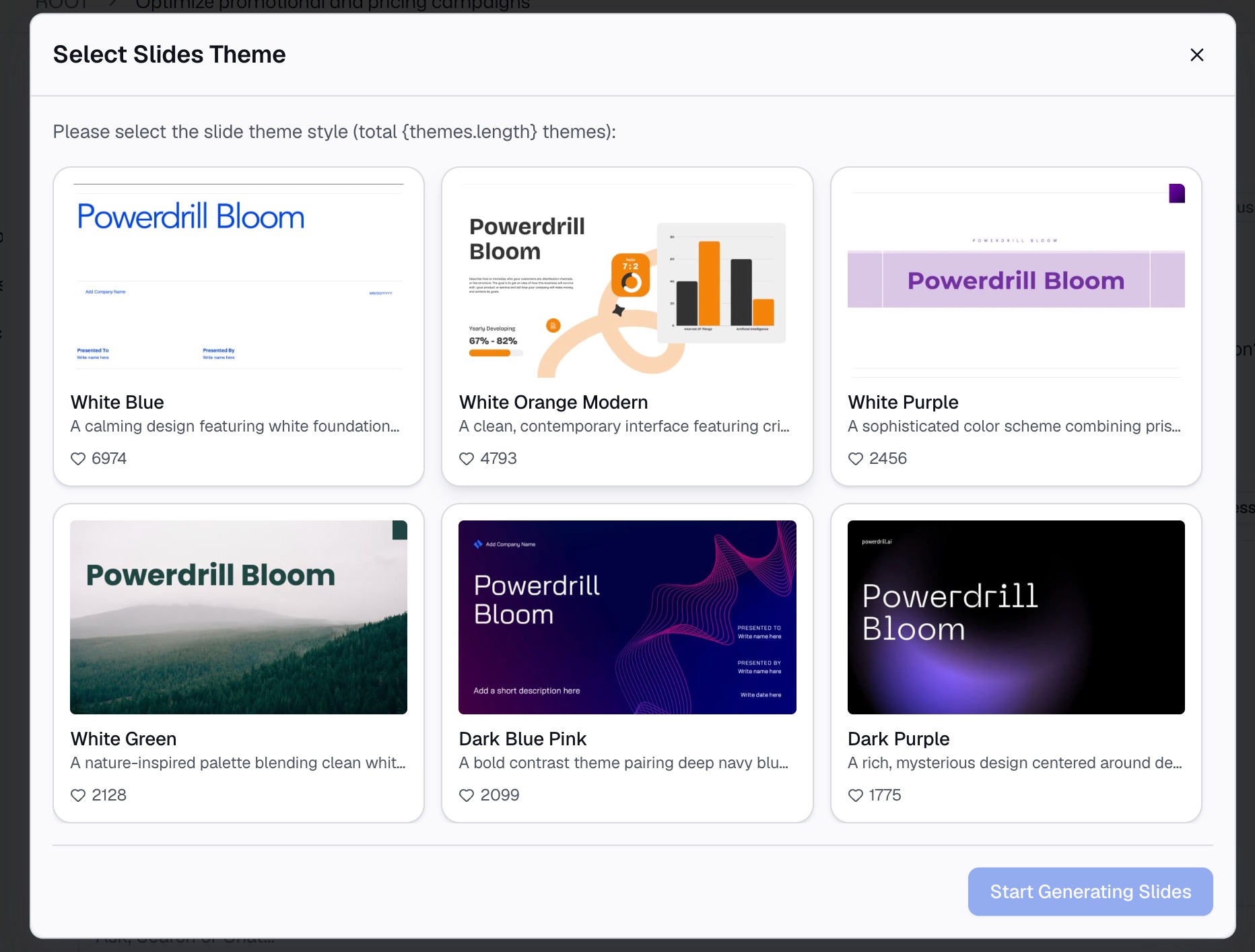 Exporting the revenue waterfall analysis as a report from Powerdrill Bloom