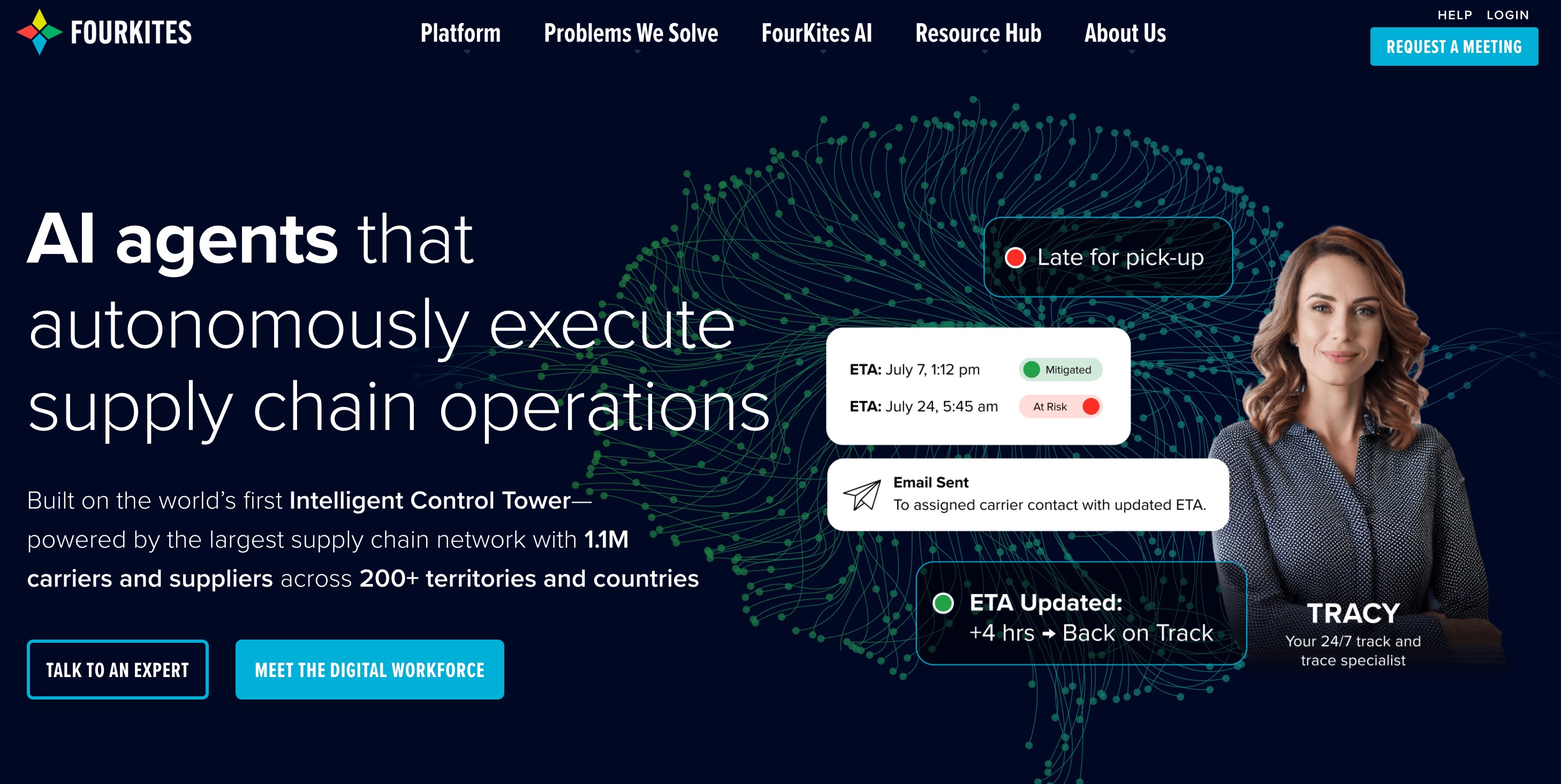 FourKites, visibilidad del transporte en tiempo real con ETAs predictivas