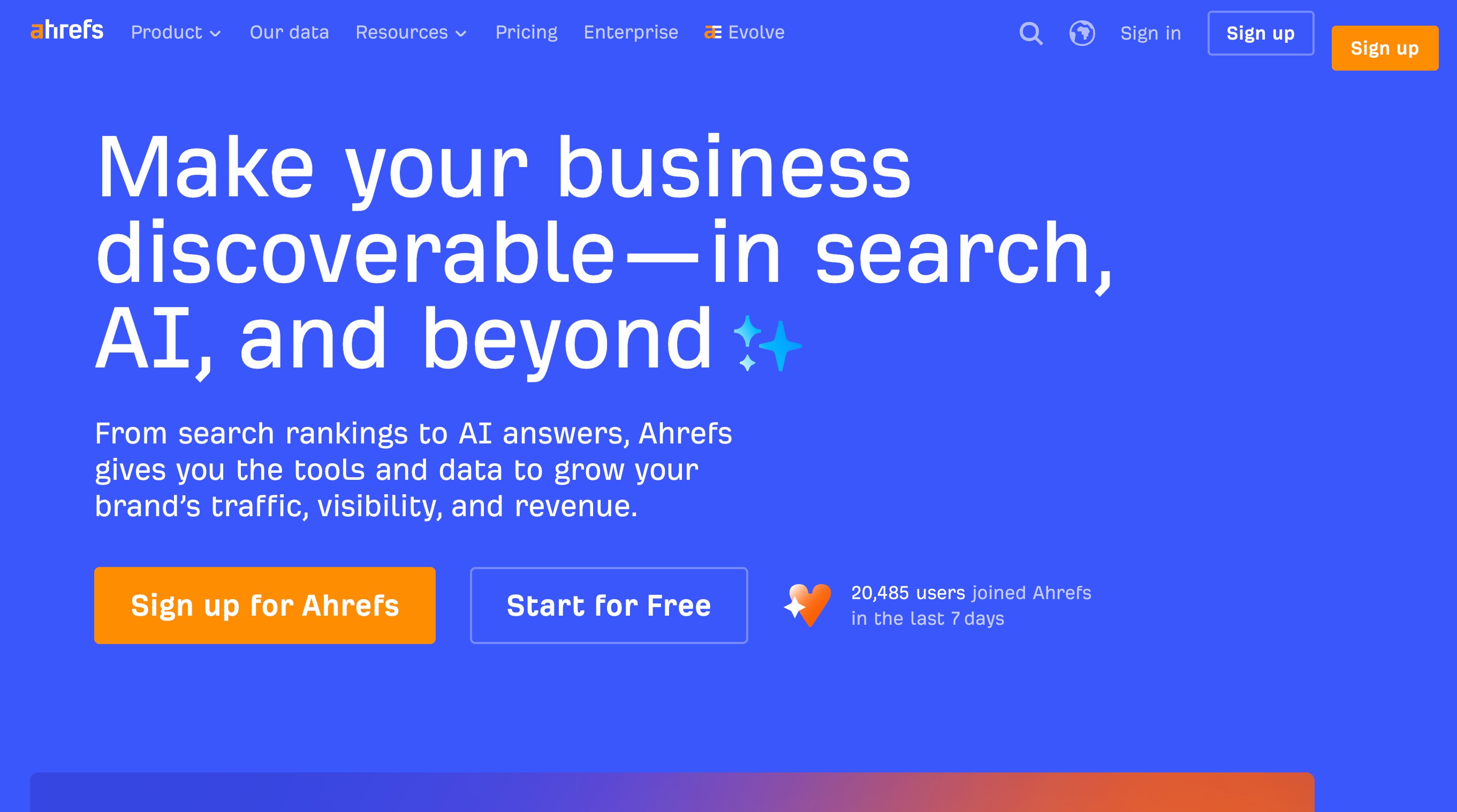 Ahrefs site explorer used to benchmark competitor backlinks and keywords