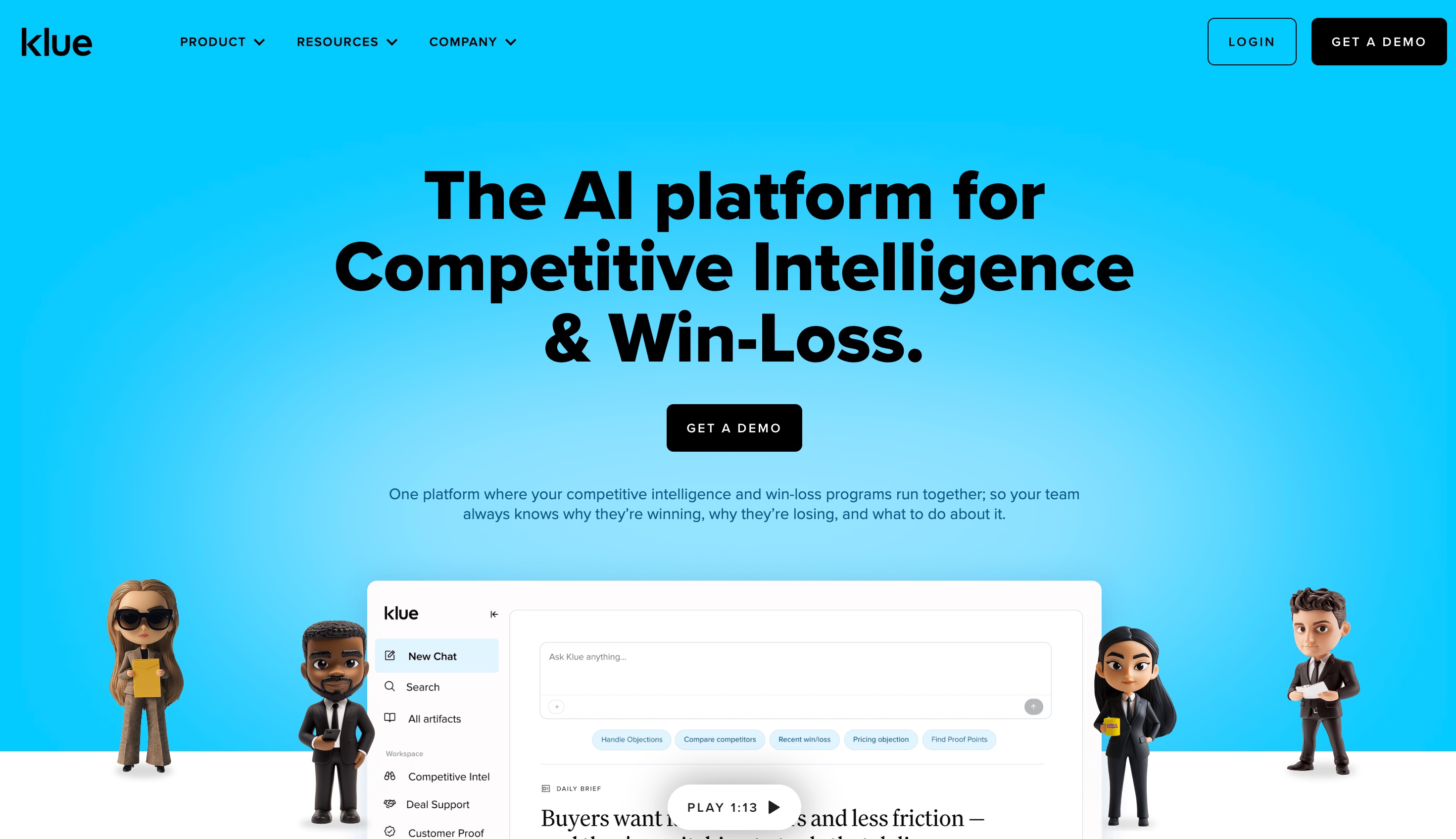 Klue competitive enablement board collecting competitor intelligence