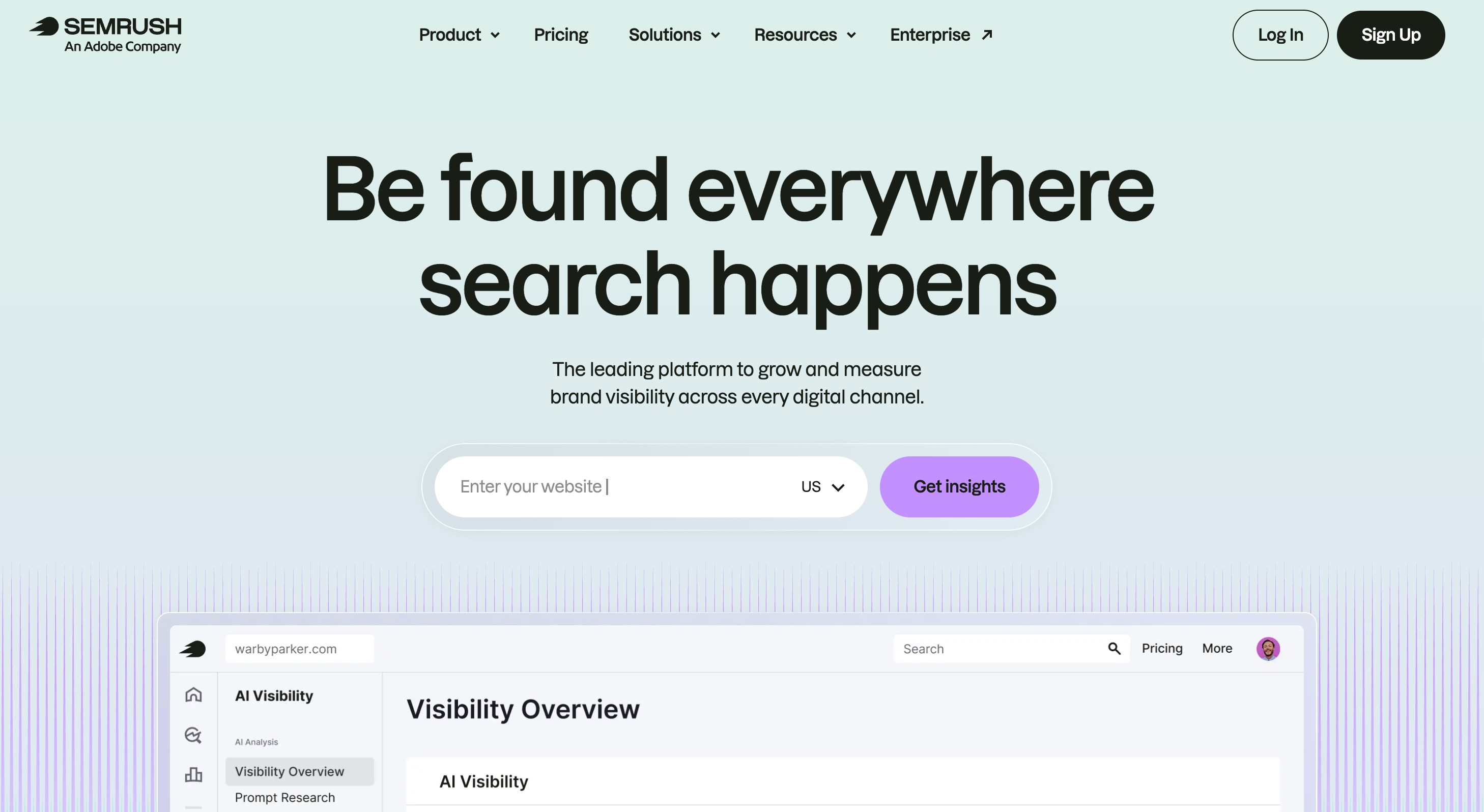 Semrush competitive research dashboard for benchmarking search visibility