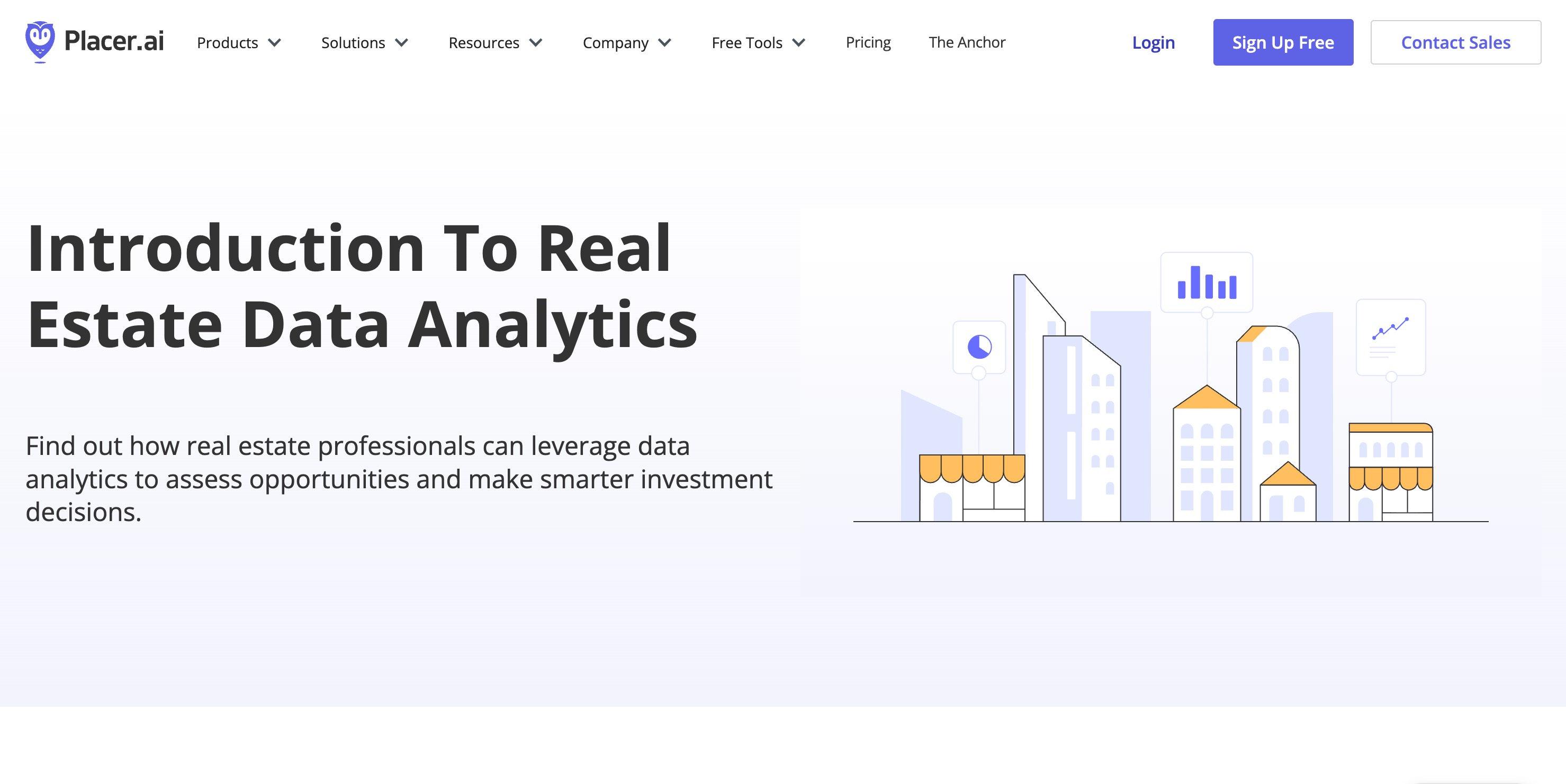 Placer.ai guide page introducing real estate data analytics for assessing investment opportunities