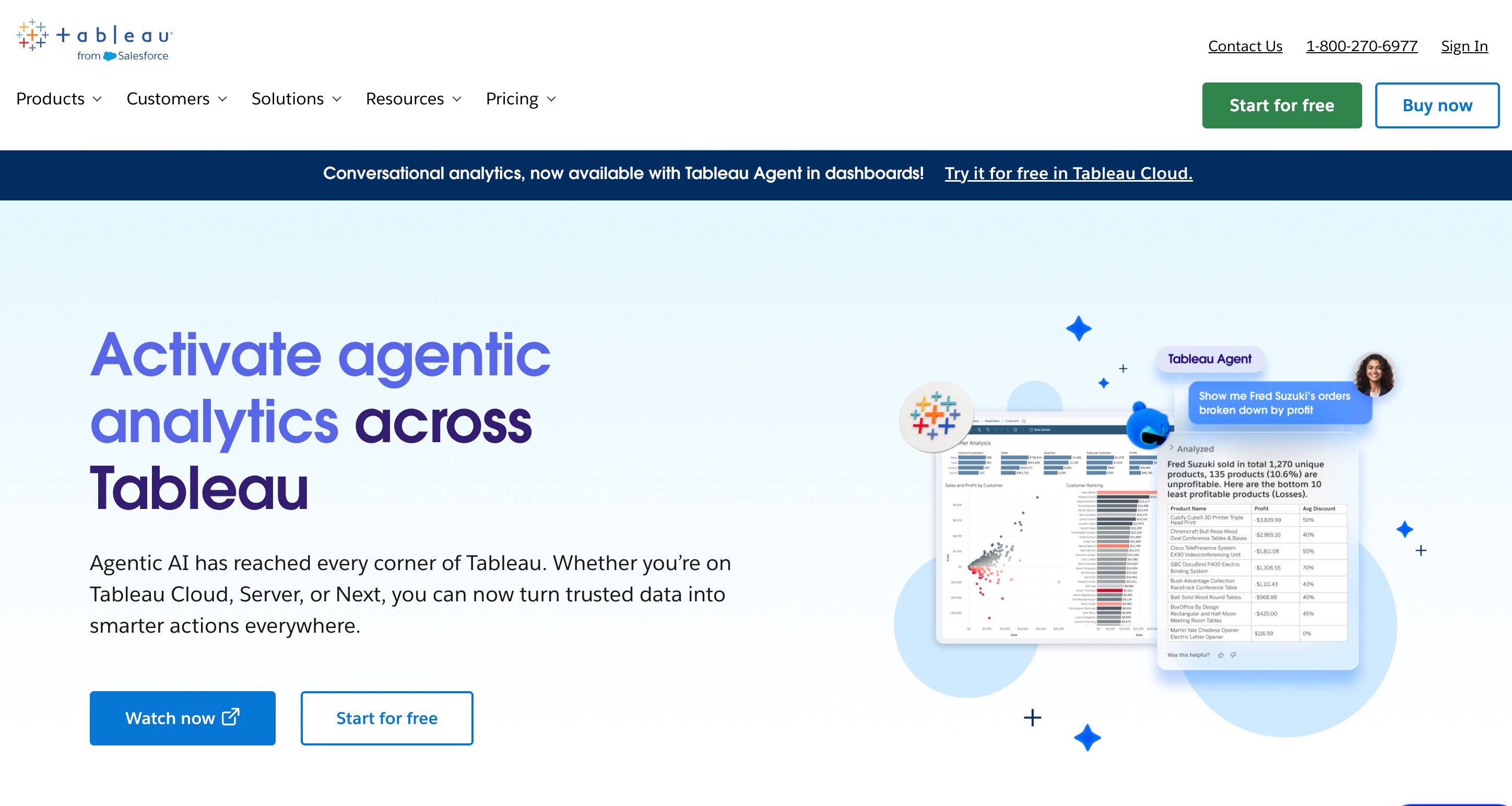 Tableau website, a business intelligence platform with time-series visualization