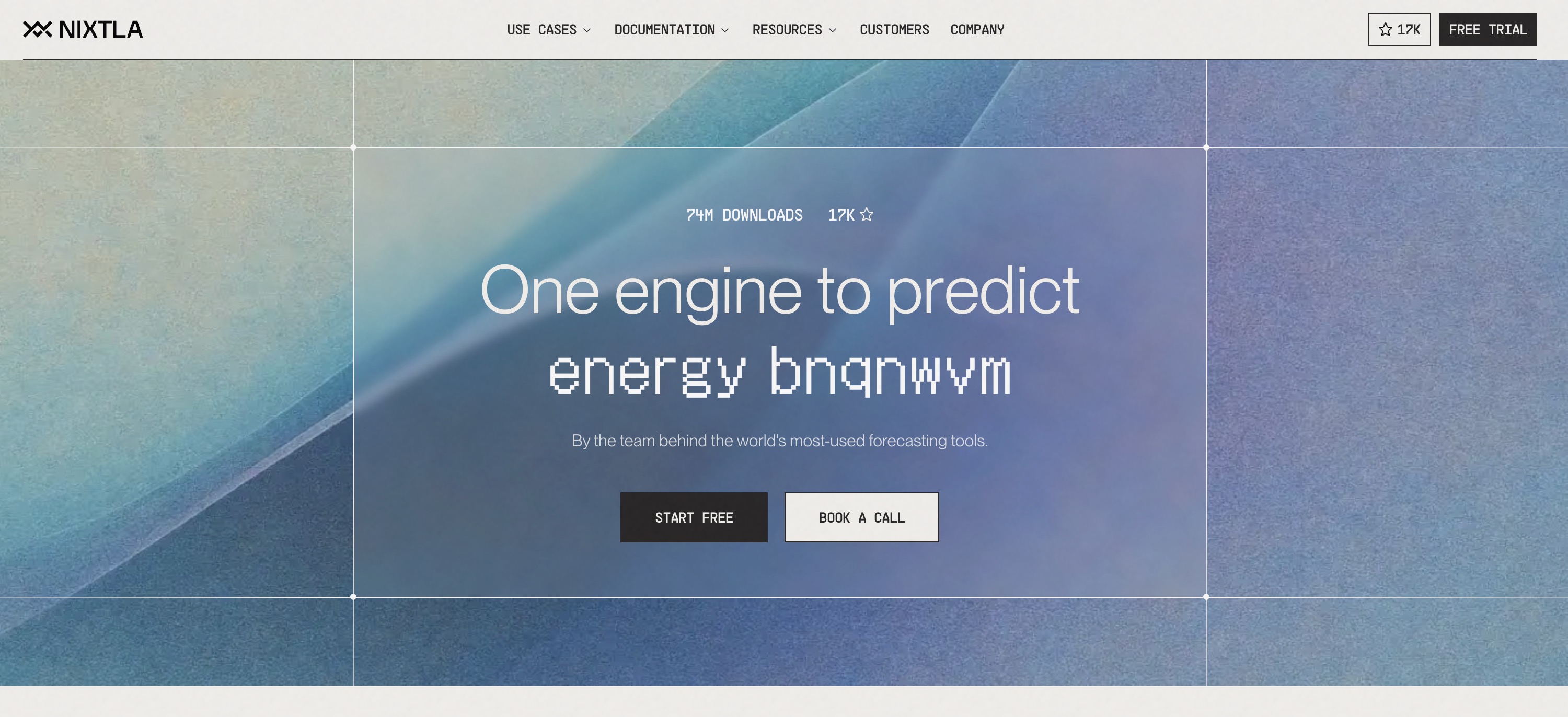 Nixtla website, an open-source forecasting engine for large-scale time series