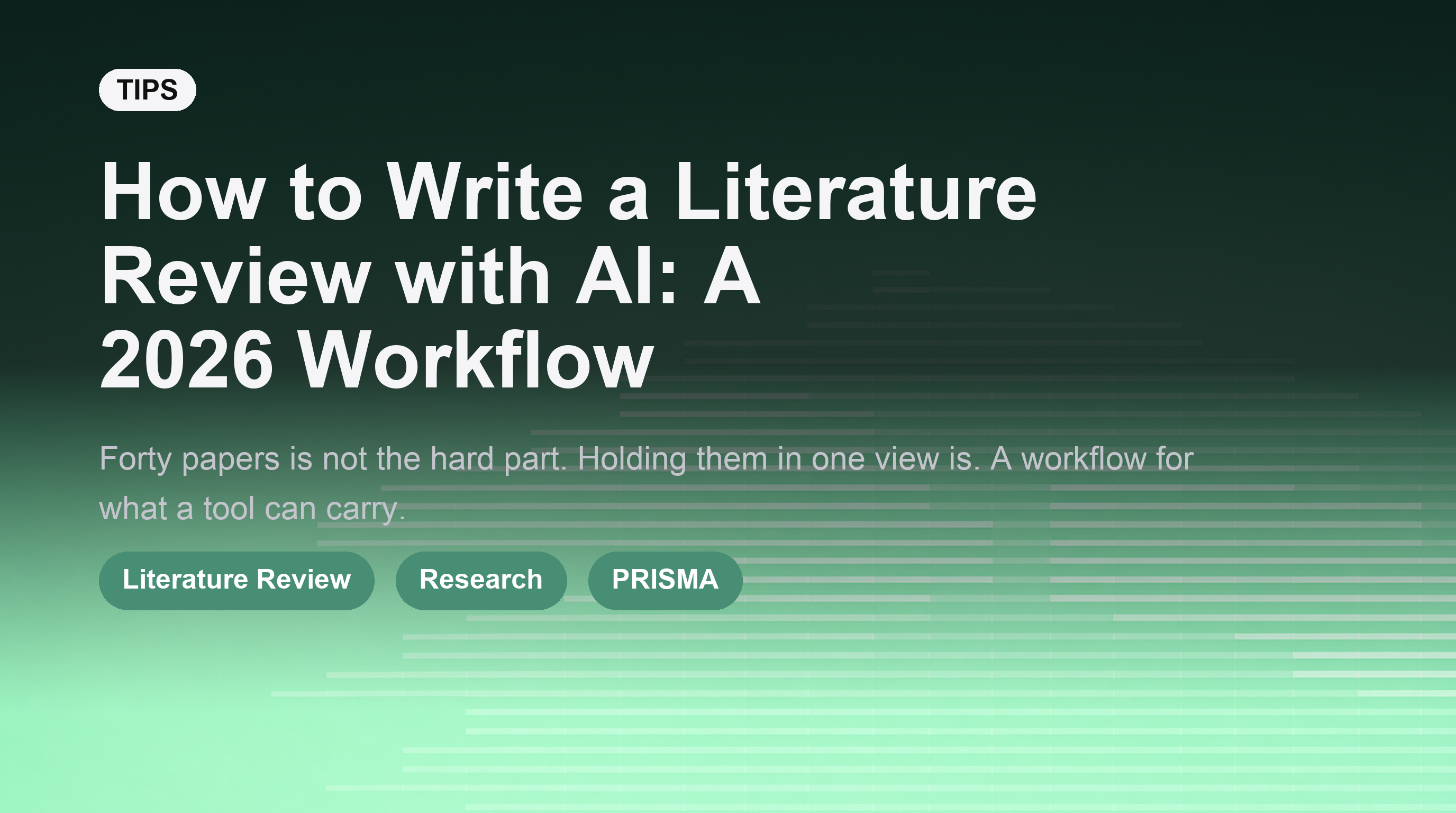 How to Write a Literature Review with AI: A 2026 Workflow